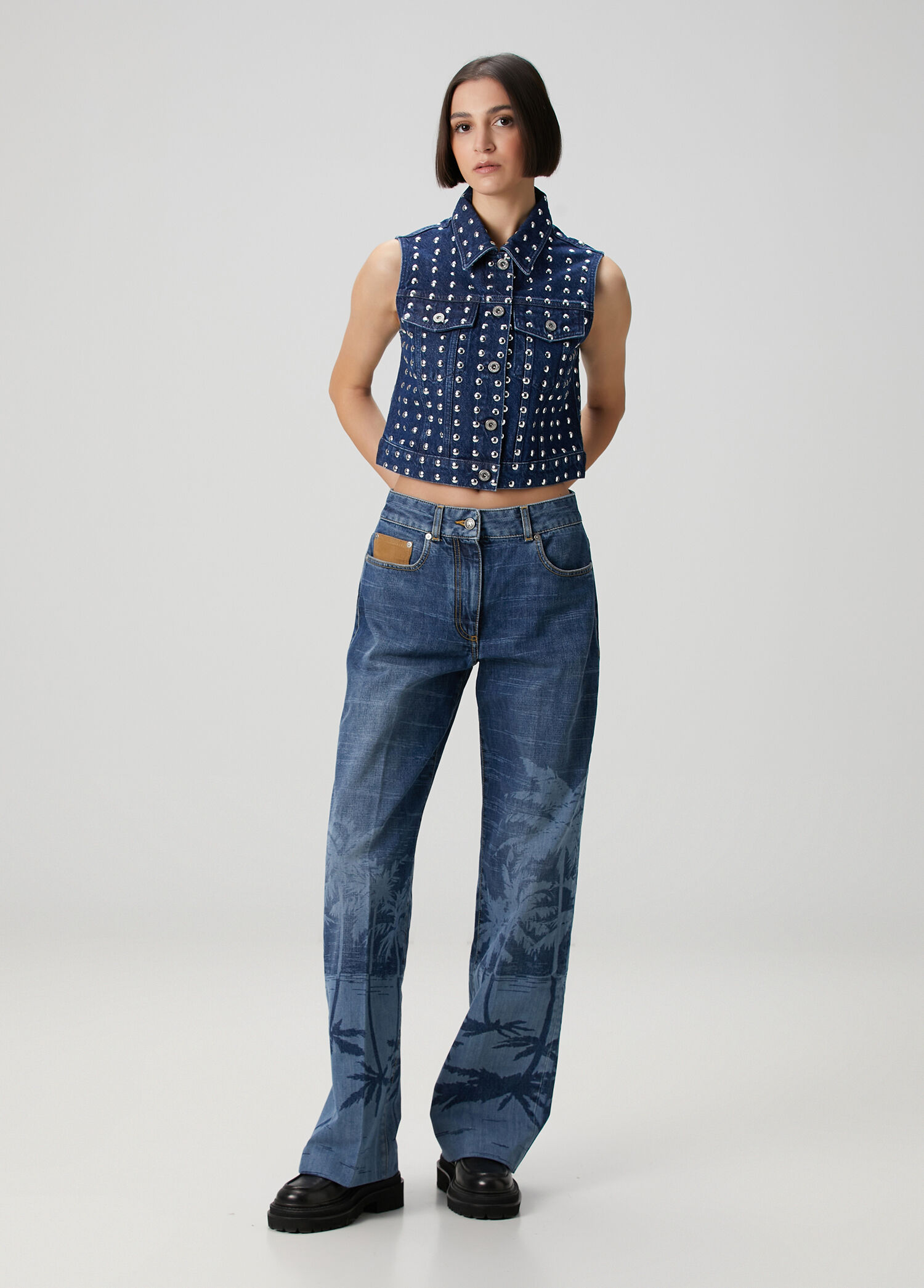 Palms Loose Mavi Jean Pantolon