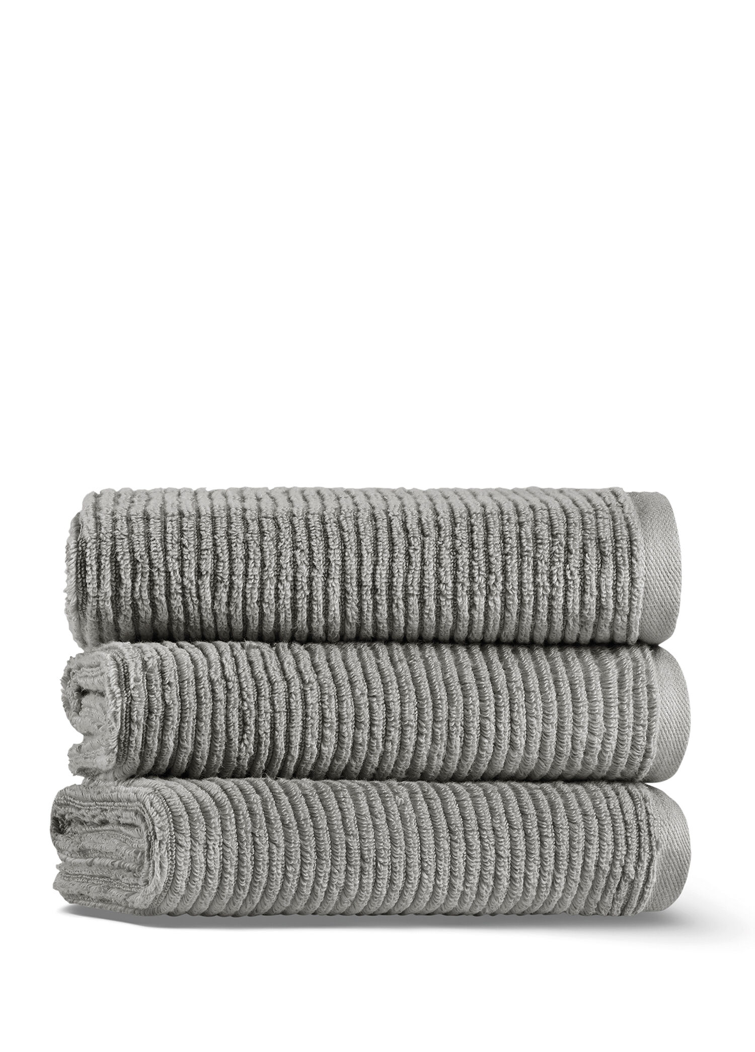 Slim Ribbed Fibrosoft ® Carbon Pamuklu Tekli Banyo Havlusu 76 x 142 cm