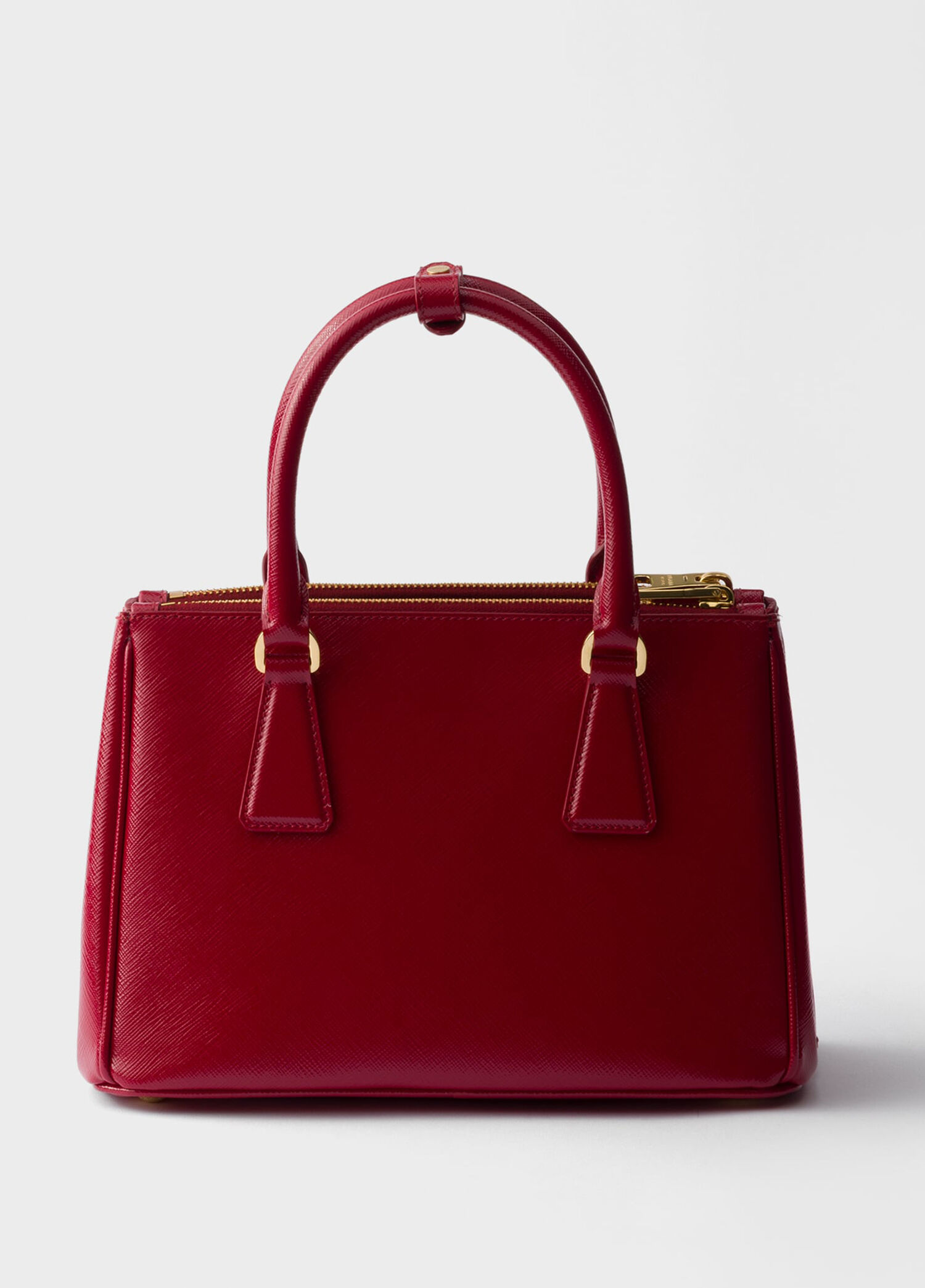 Prada Kırmızı Kadın Galleria Kırmızı Deri Küçük Rugan Saffiano