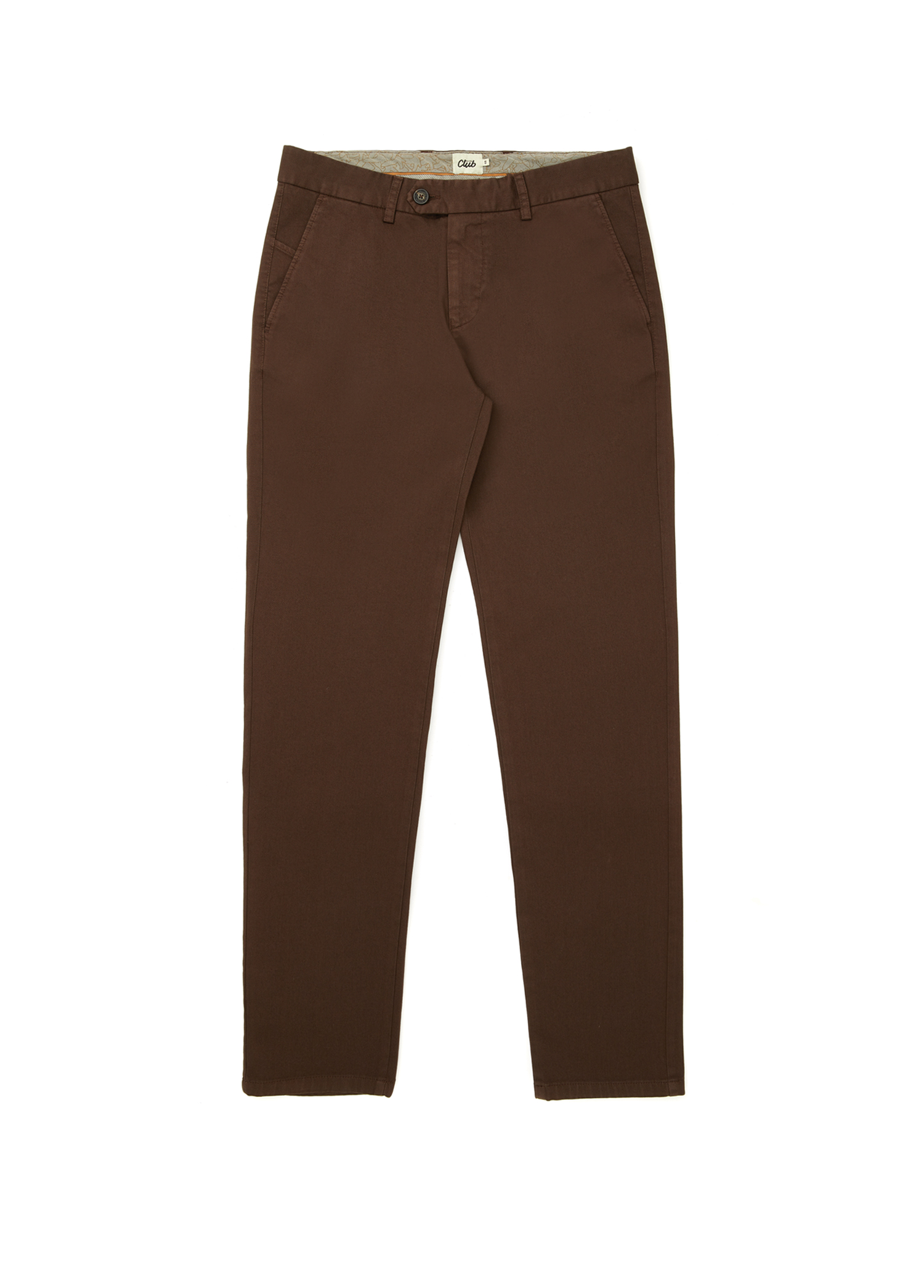 Slim Fit Kahverengi Panama Dokulu Chino Pantolon_5