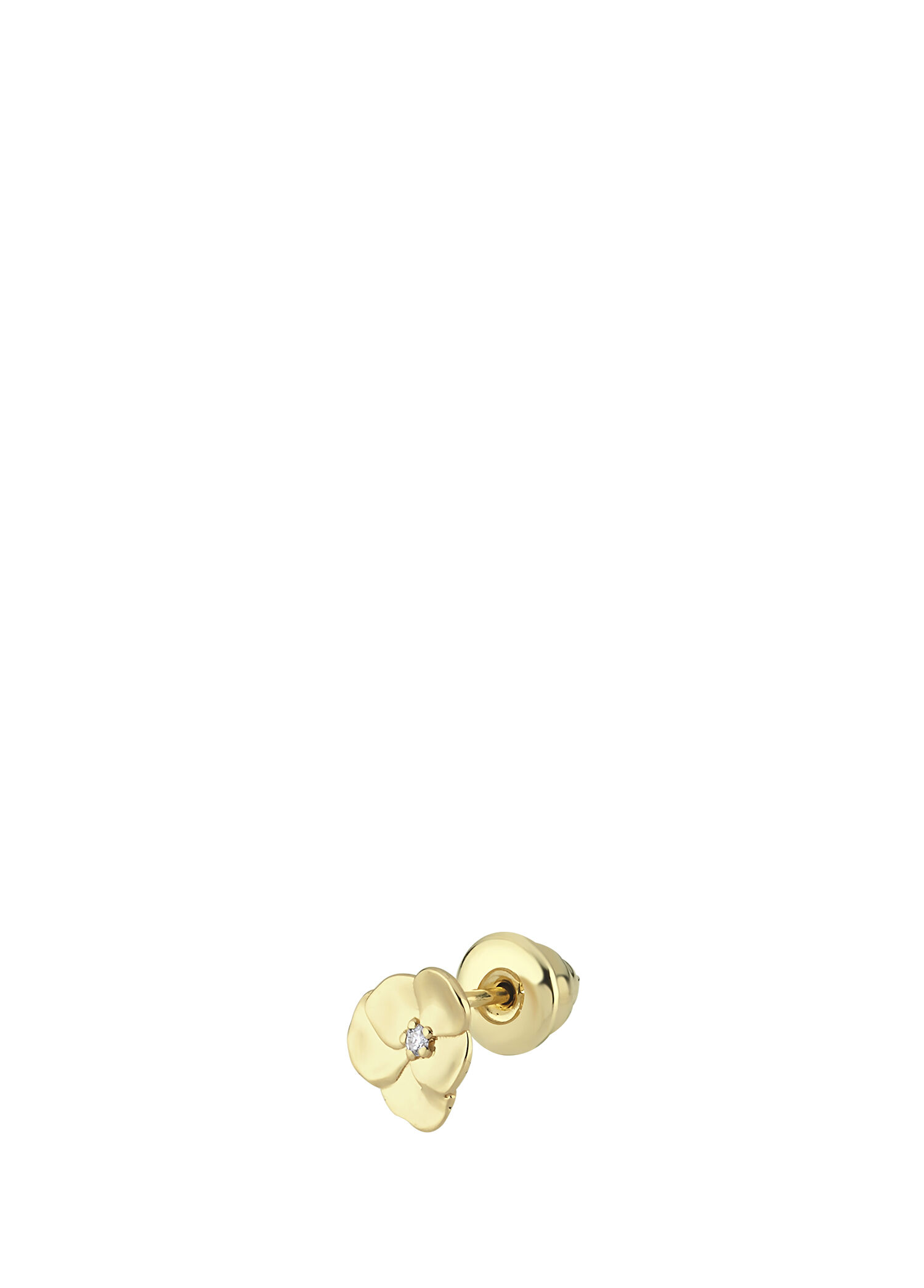 Çiçek Stud 14 Ayar Altın Kadın Piercing Kıkırdak Küpe