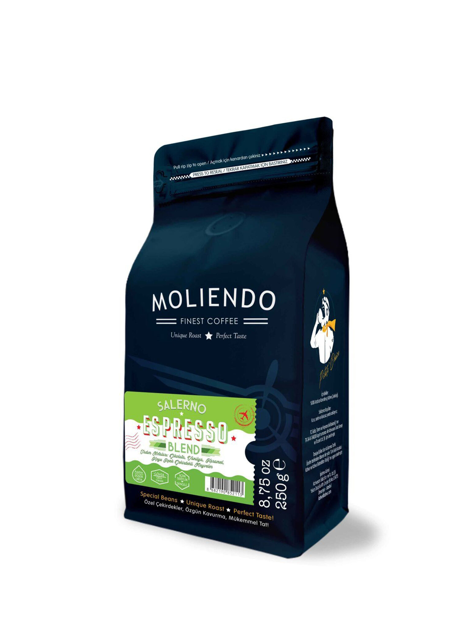 Salerno Espresso Blend Çekirdek Kahve 250 gr