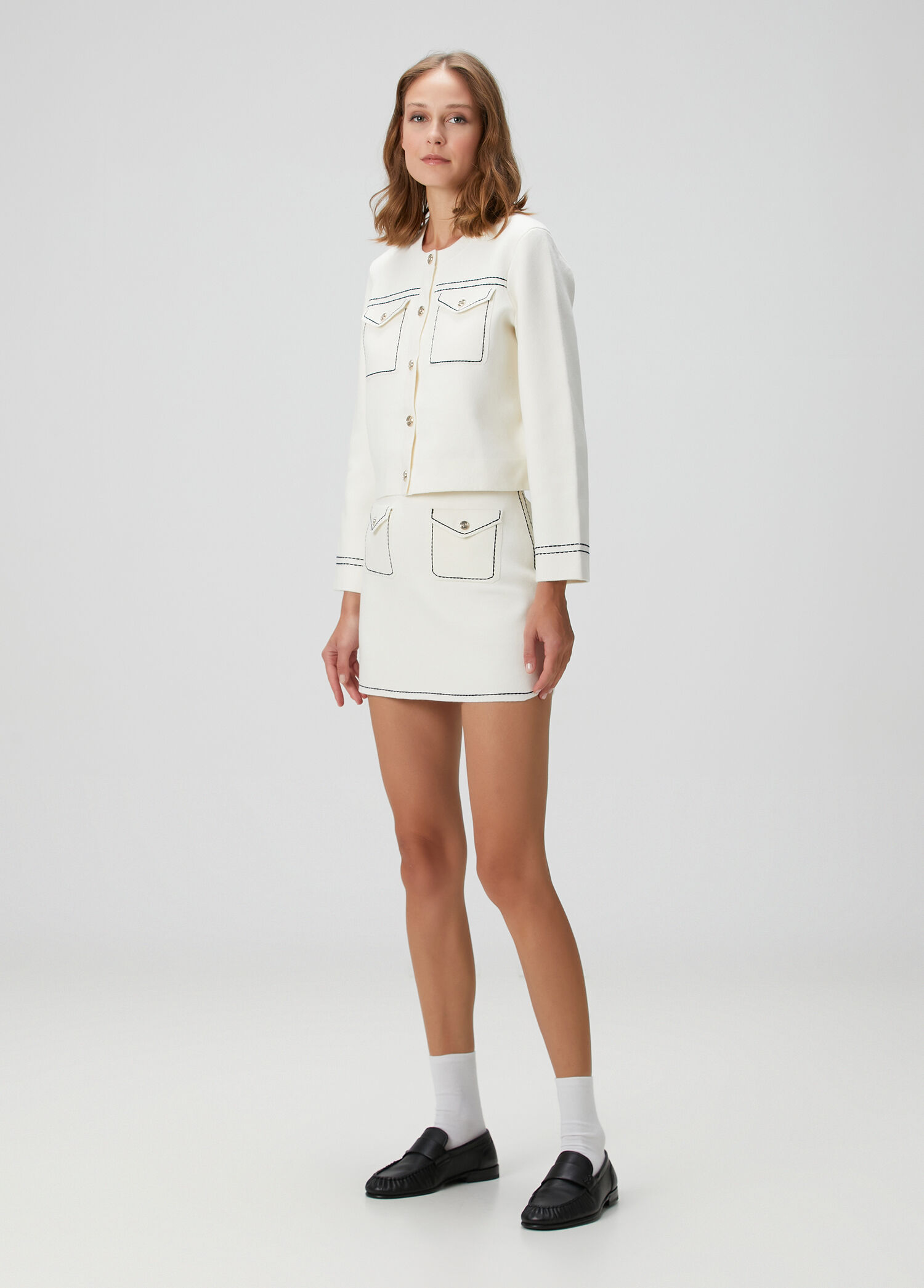 muguet spangle mini skirt white Sサイズ Maje - Joussaillon Ecru Mini Skirt