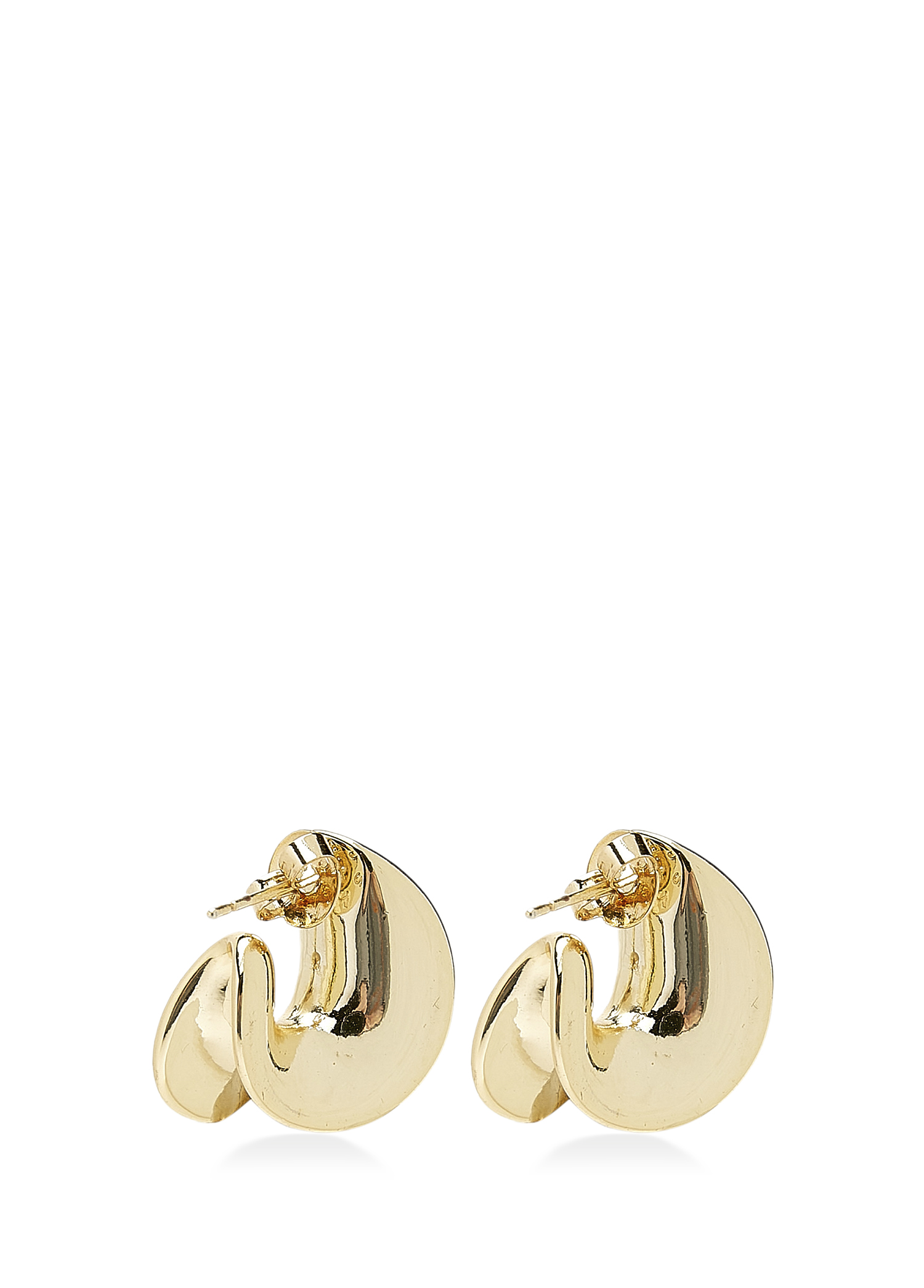 Gold Silver Halka Detaylı Kadın Küpe_2