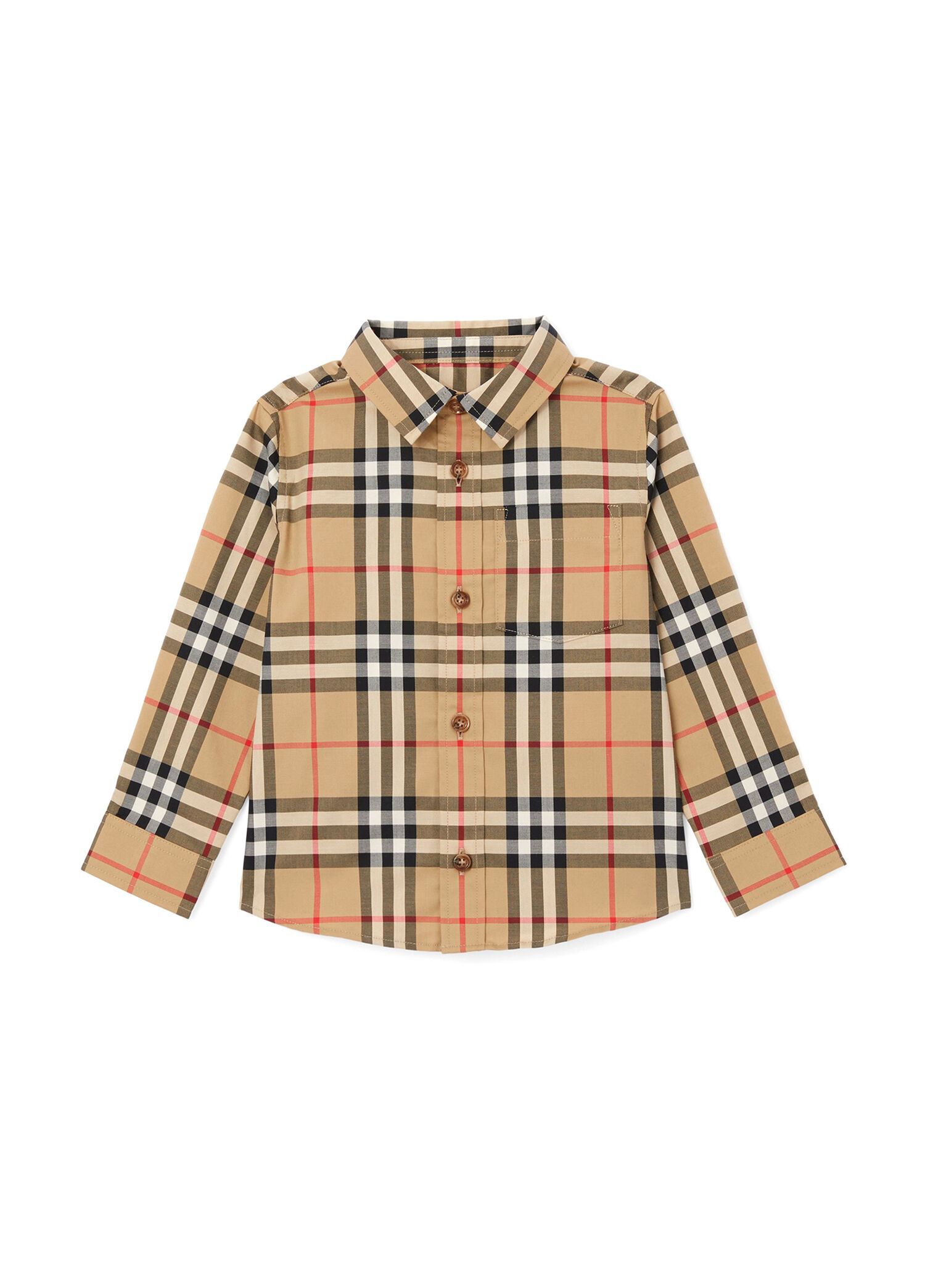 Owen Vintage Streç Bej Pamuklu Uzun Kollu Unisex Çocuk Gömlek