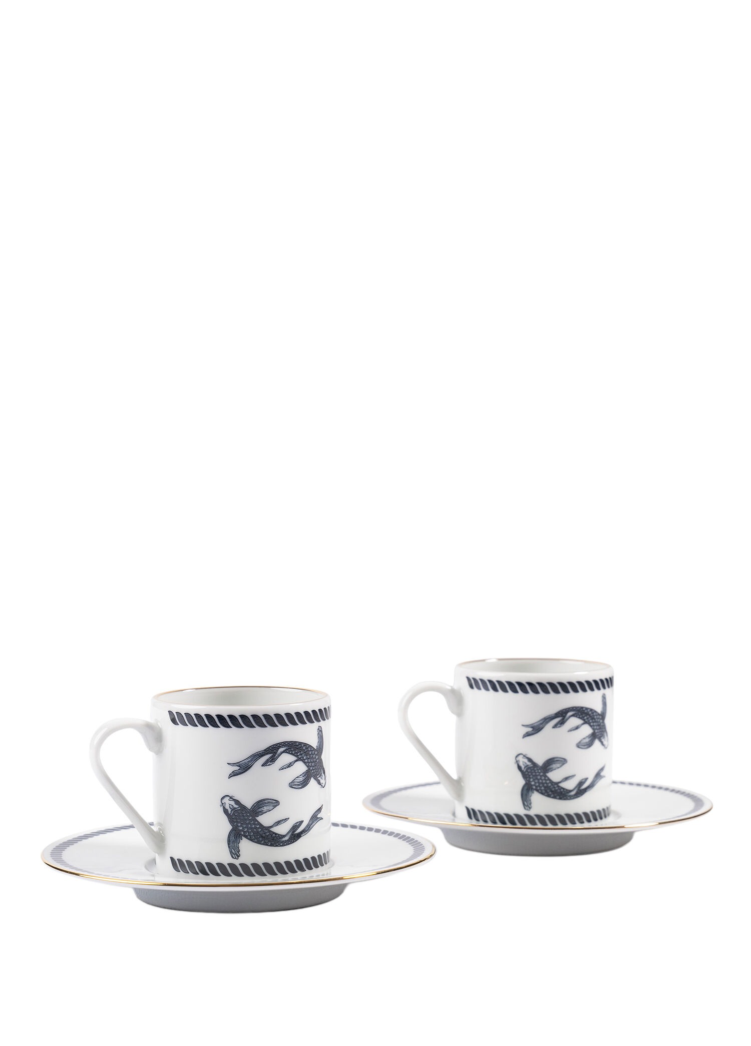 P Some Home Istanbul Legend Koi Collection Lacivert 2Li Porselen Kahve Fincani Seti