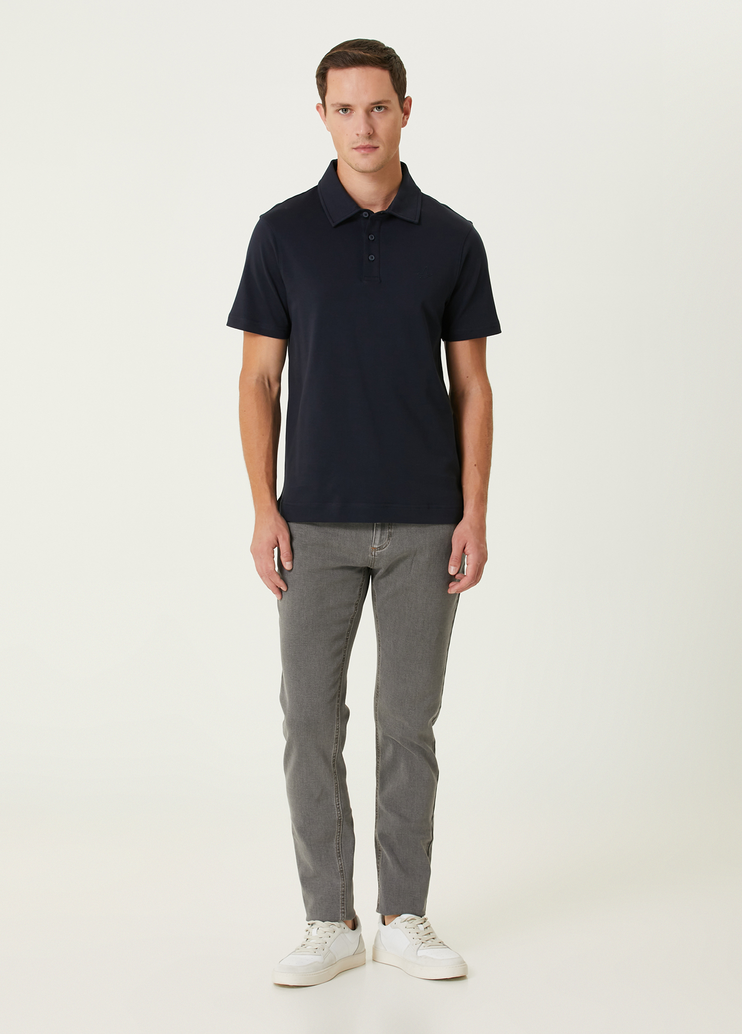 Slim Fit Lacivert Polo T-shirt_2