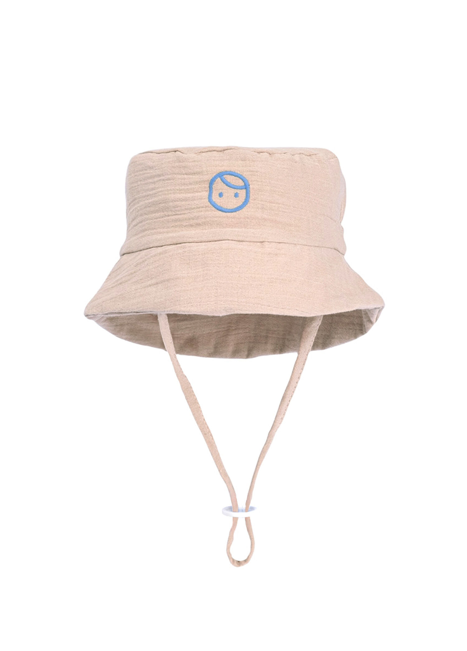Bej Müslin Organik Pamuk Unisex Bebek Balıkçı Şapkası