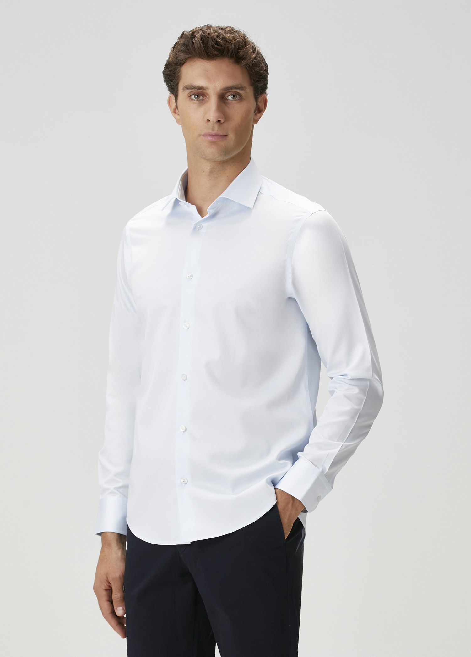 Comfort Fit Açık Mavi Non-iron Gömlek_2