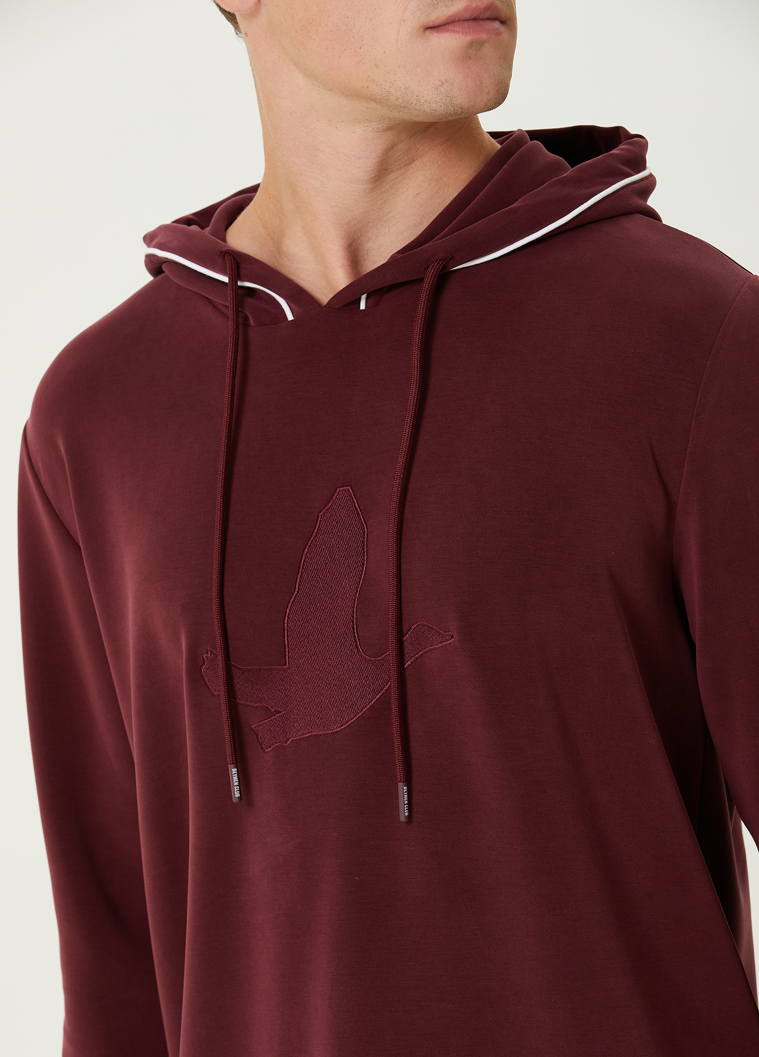 Bordo Kapüşonlu Sweatshirt_5