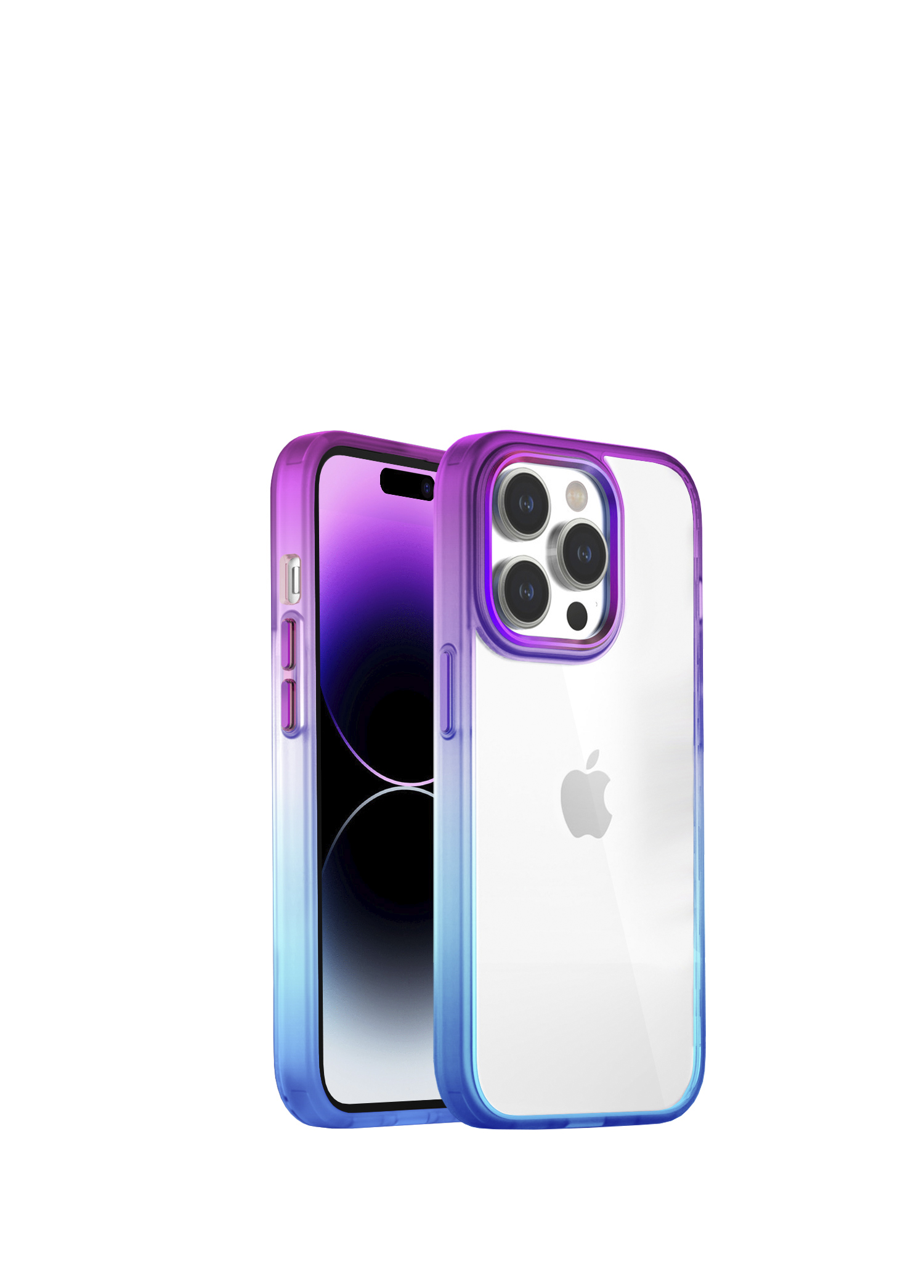 iPhone 14 Pro Max Air Bumper Rainbow Blue Purple Kılıf