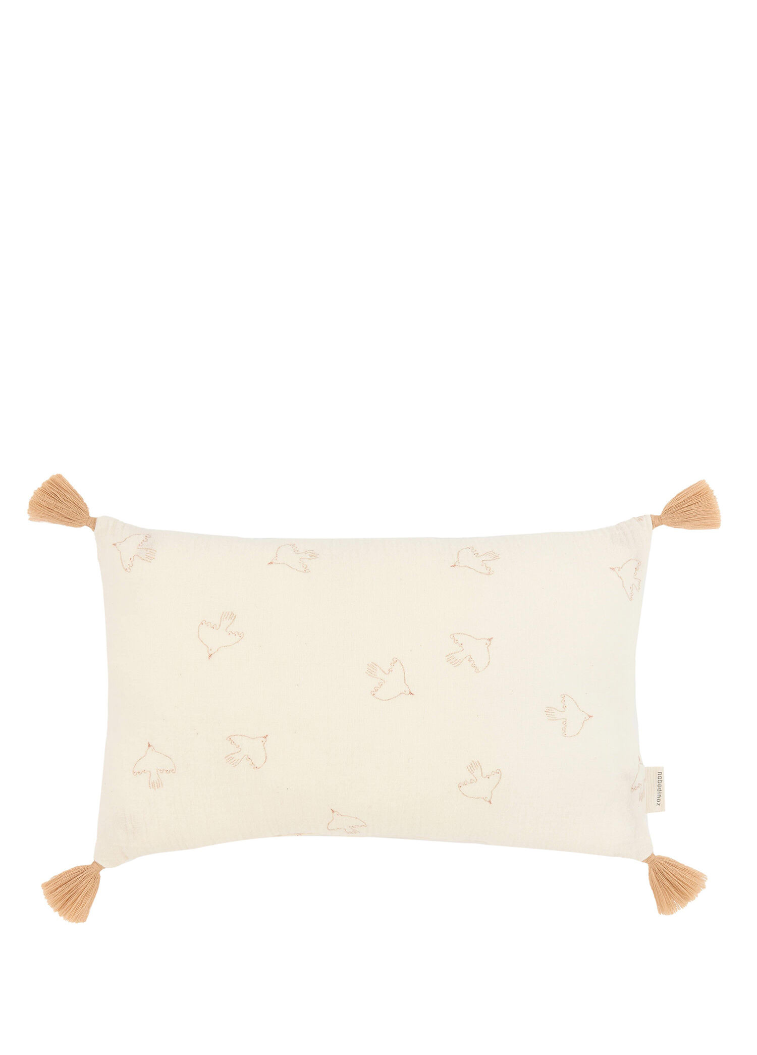 Wabi Sabi Brown Hoshi Birds Püsküllü Bebek Çocuk Yastığı