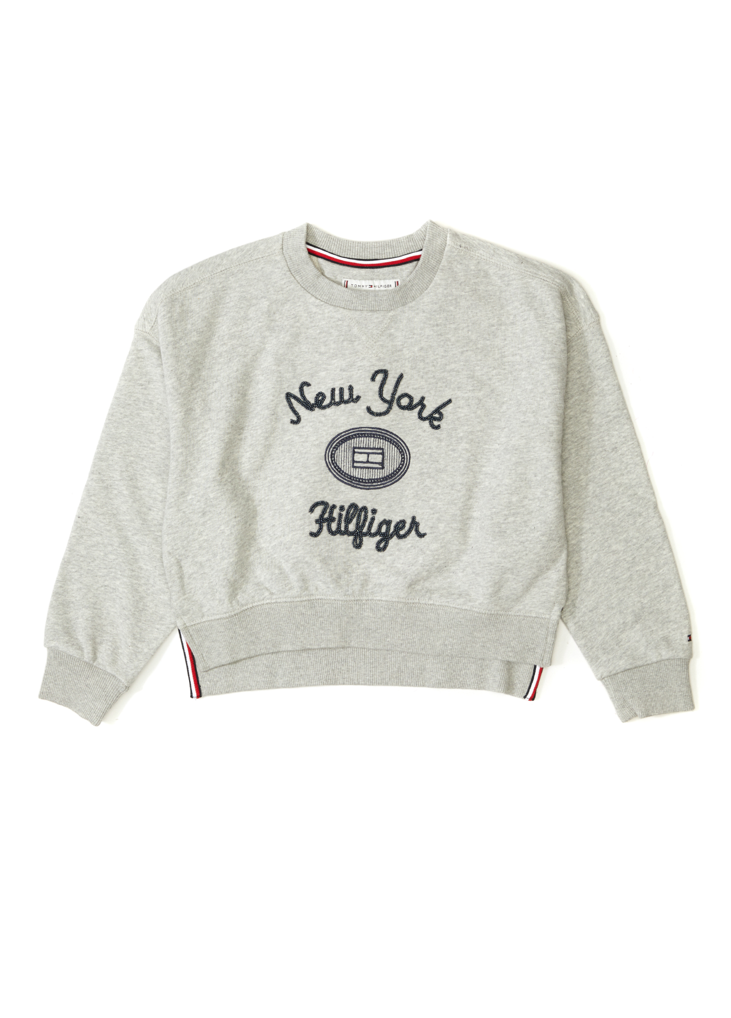 Gri Logo Nakışlı Kız Çocuk Sweatshirt