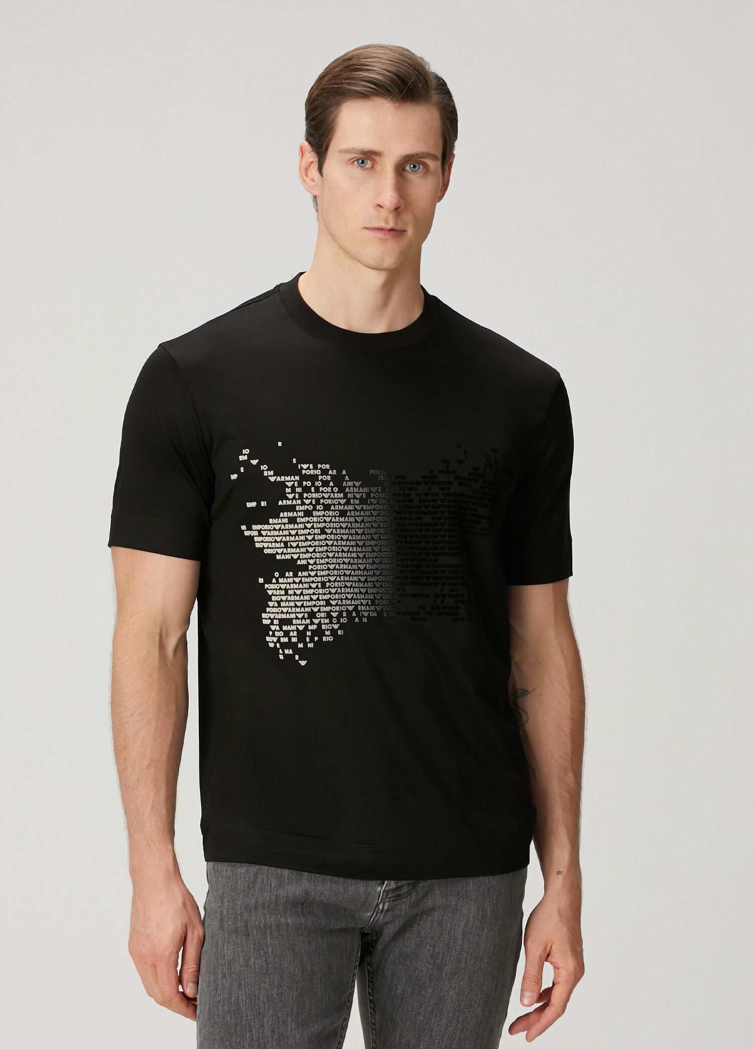 Siyah Logo Baskılı T-shirt