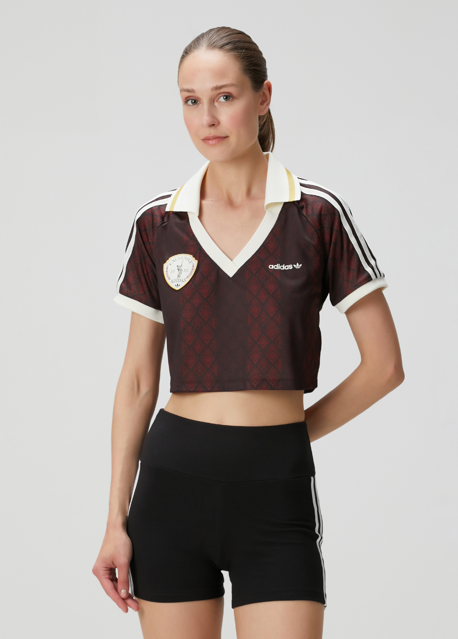 ★ adidas★ Retro Sports Cricket Inspired Crop Jersey Brown Adidas Originals | RETRO SPORTS CRICKET-INSPIRED CROPPED