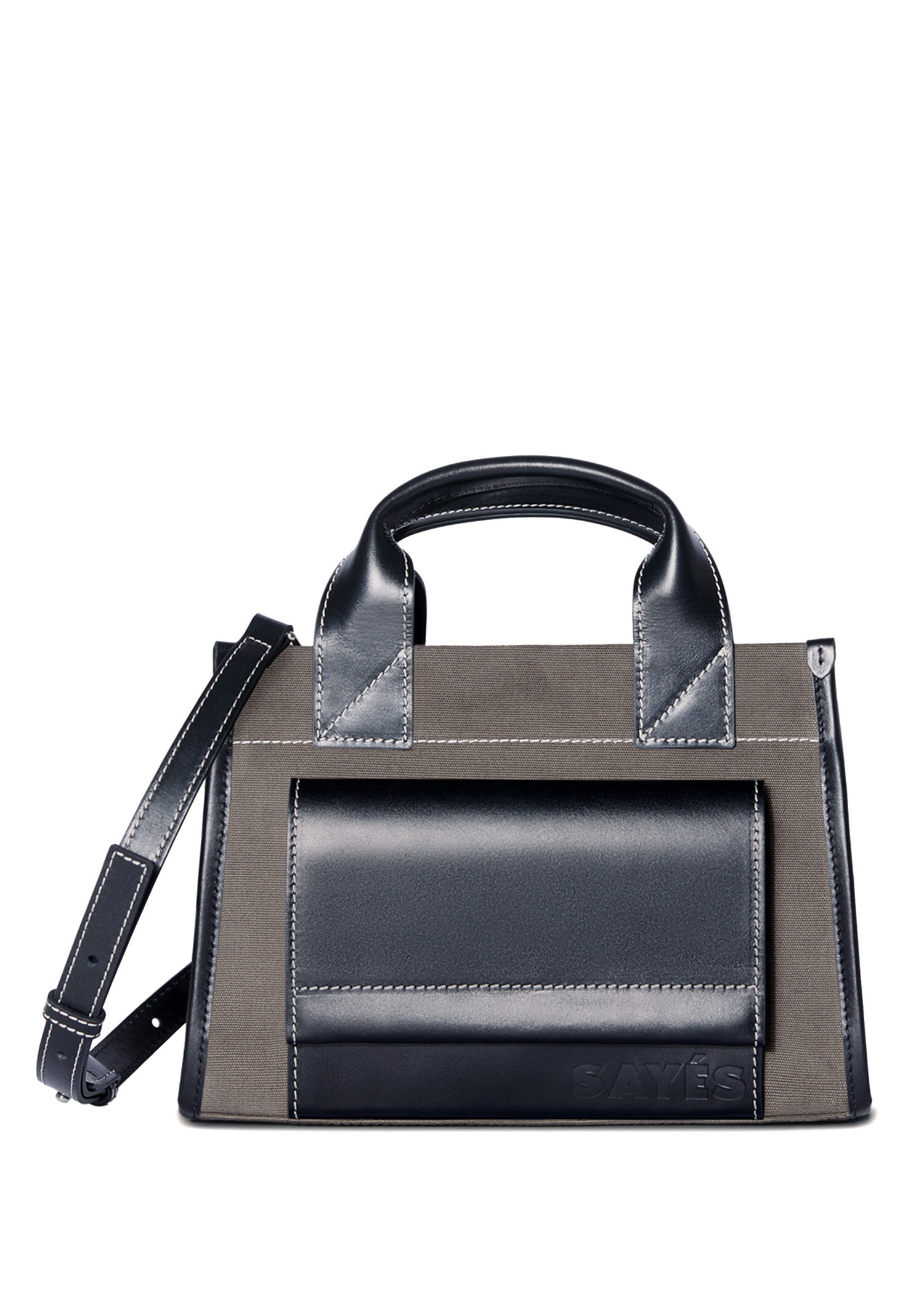Stitched Pocket Mini Vizon Kadın Omuz Çantası