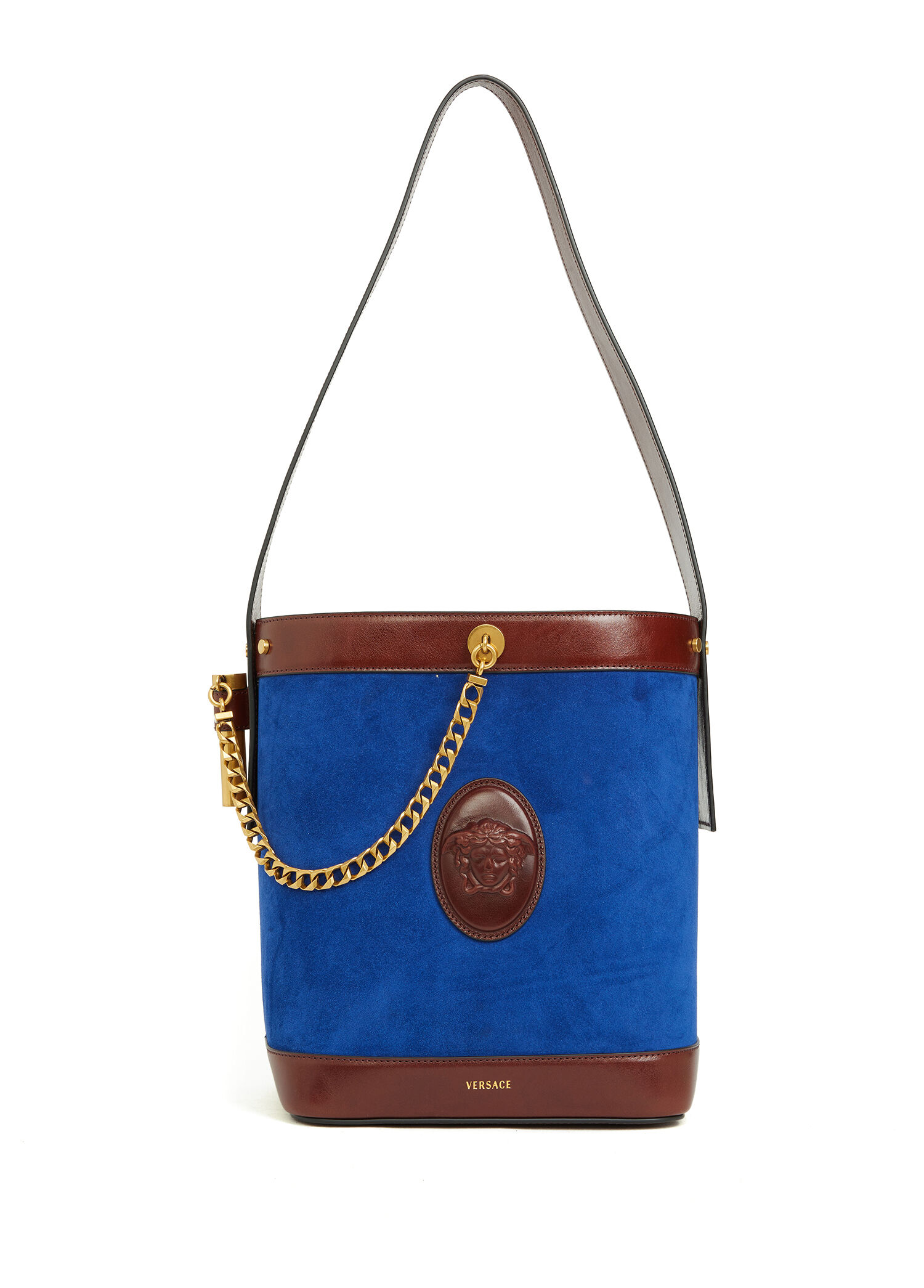 Versace Kahve-Mavi Kadın Pivot Small Kahve Mavi Kadın Deri Çanta