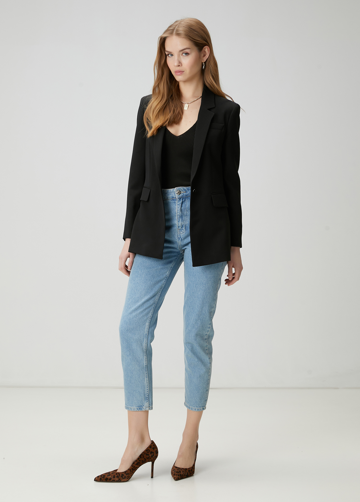 Siyah Krep Blazer_1