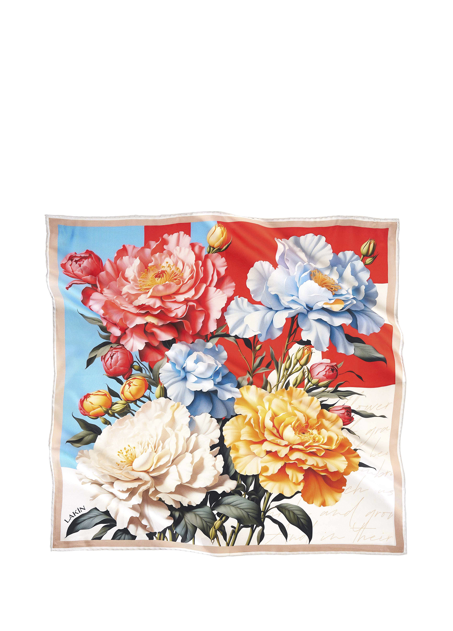 Lakin Çok Renkli Kadın Cammelia Sonnet Twill İpek Kadın Eşarp