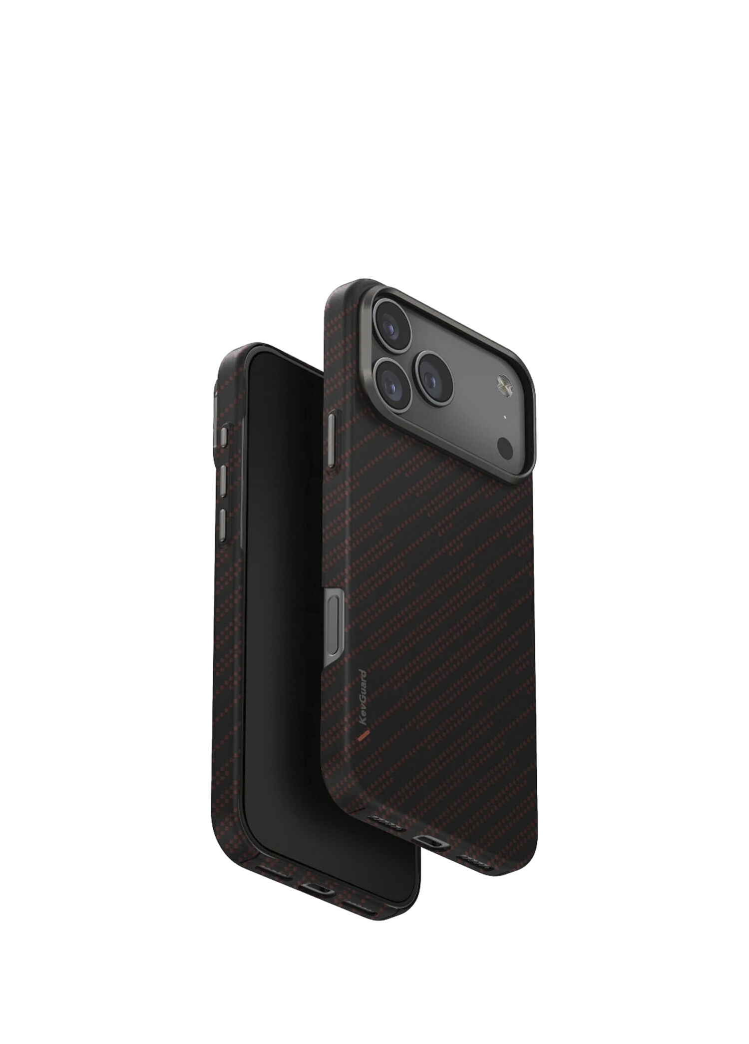 Keva Edge Slim iPhone 17 Pro Aramid MagSafe Uyumlu Turuncu Desenli Telefon Kılıfı