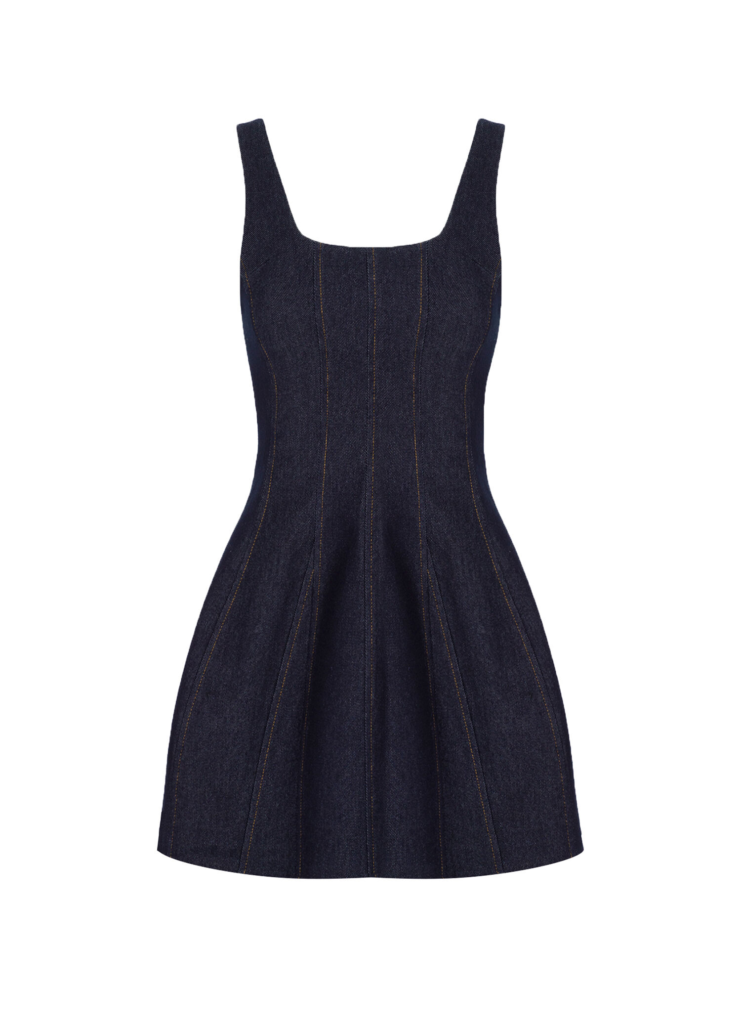 No3 Christopher Lacivert Denim Askılı Kadın Mini Elbise