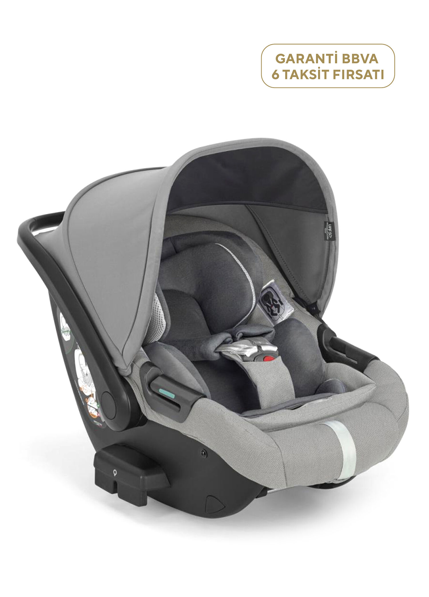 Darwin Infant Recline i-Size Gr 0+ Yatırılabilen 0-13 kg Satin Grey Bebek Ana Kucağı ve Oto Koltuğu