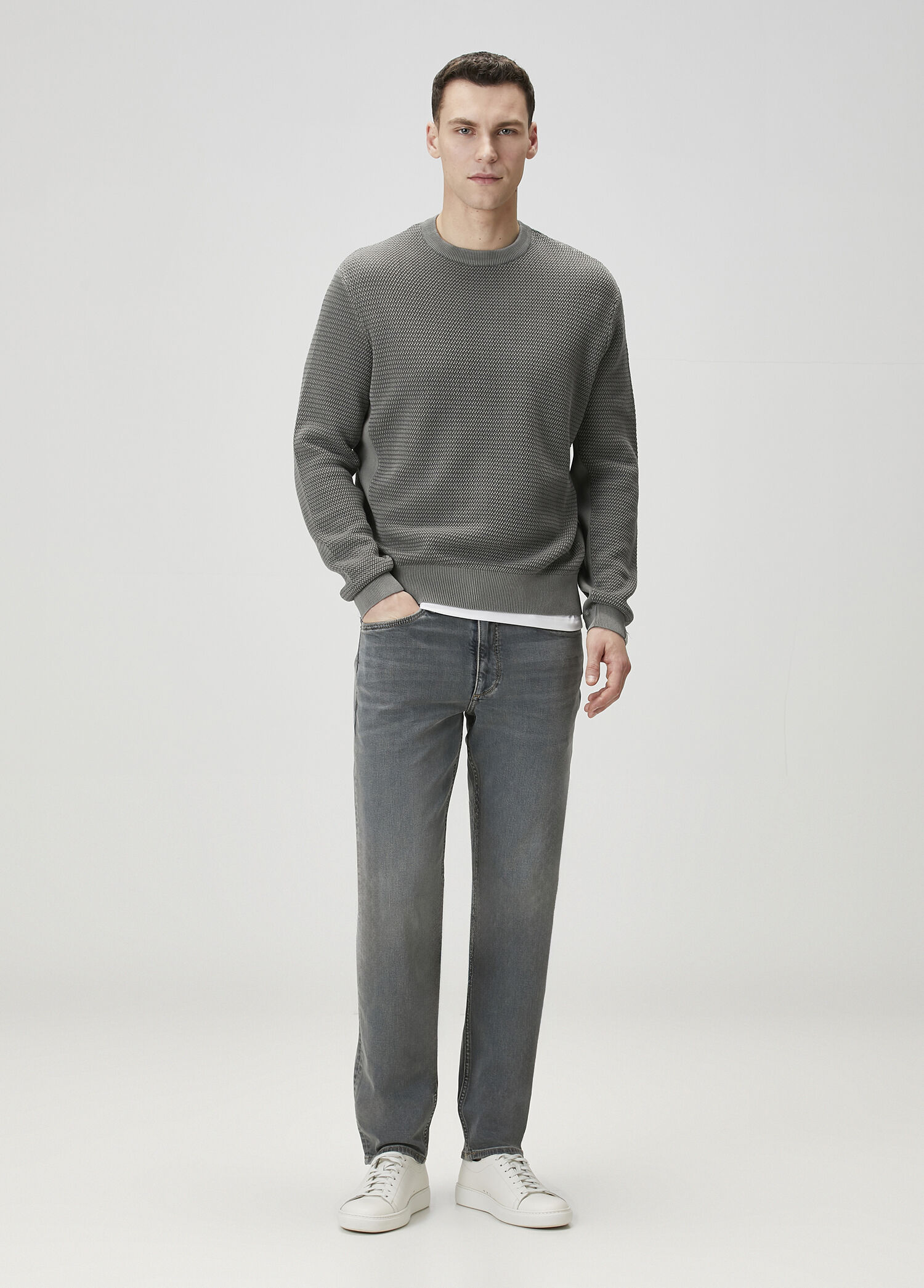 Authentic Stretch Gri Mavi Jean Pantolon