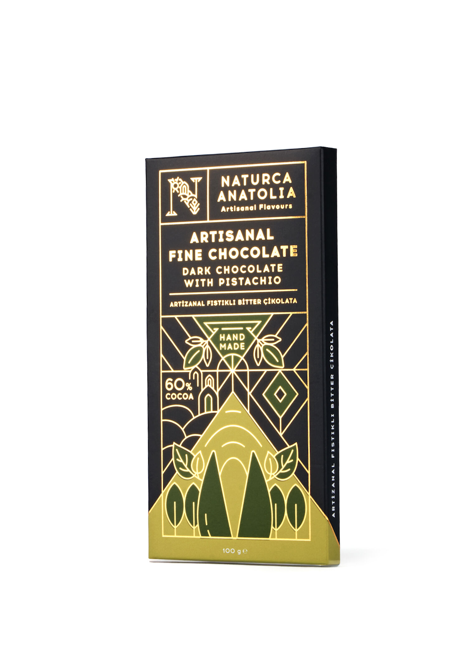Anatolia Artizanal Fıstıklı Bitter Tablet Çikolata 100 gr