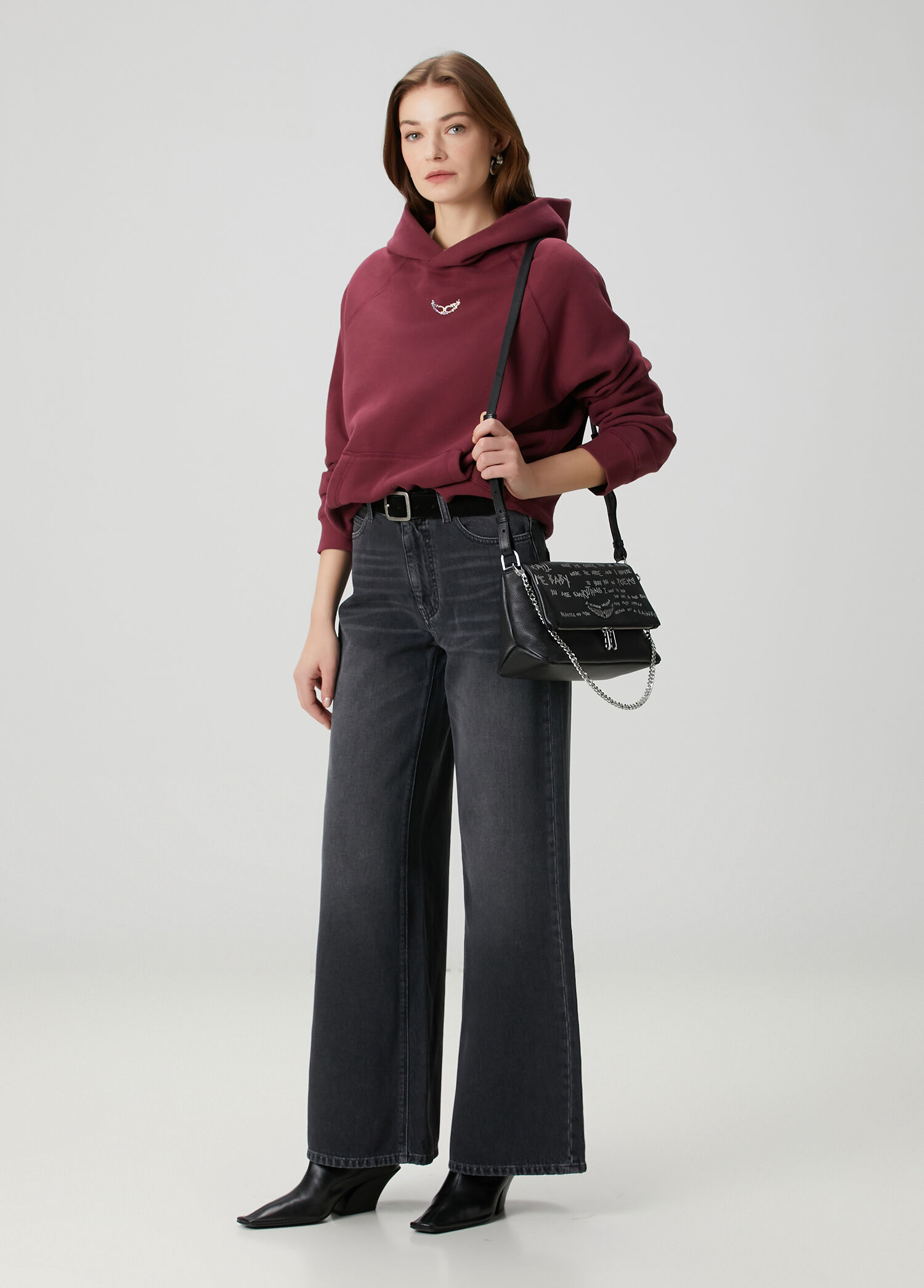 Zadig&Voltaire Bordo Kadın Georgy Bordo Kapüşonlu Sweatshirt