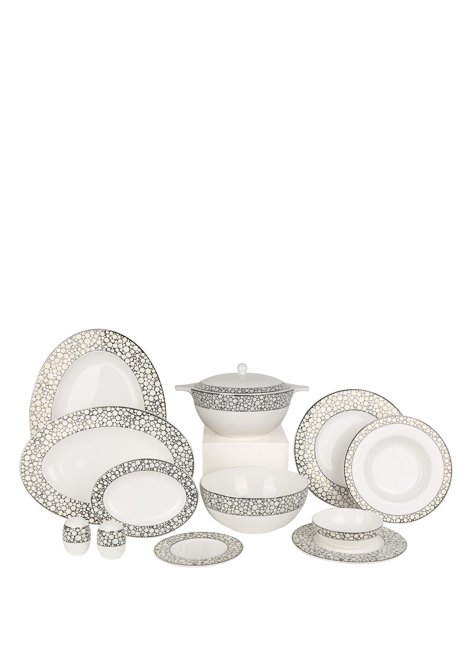 Silver Pearl 72 Parça Bone China Yemek Takımı