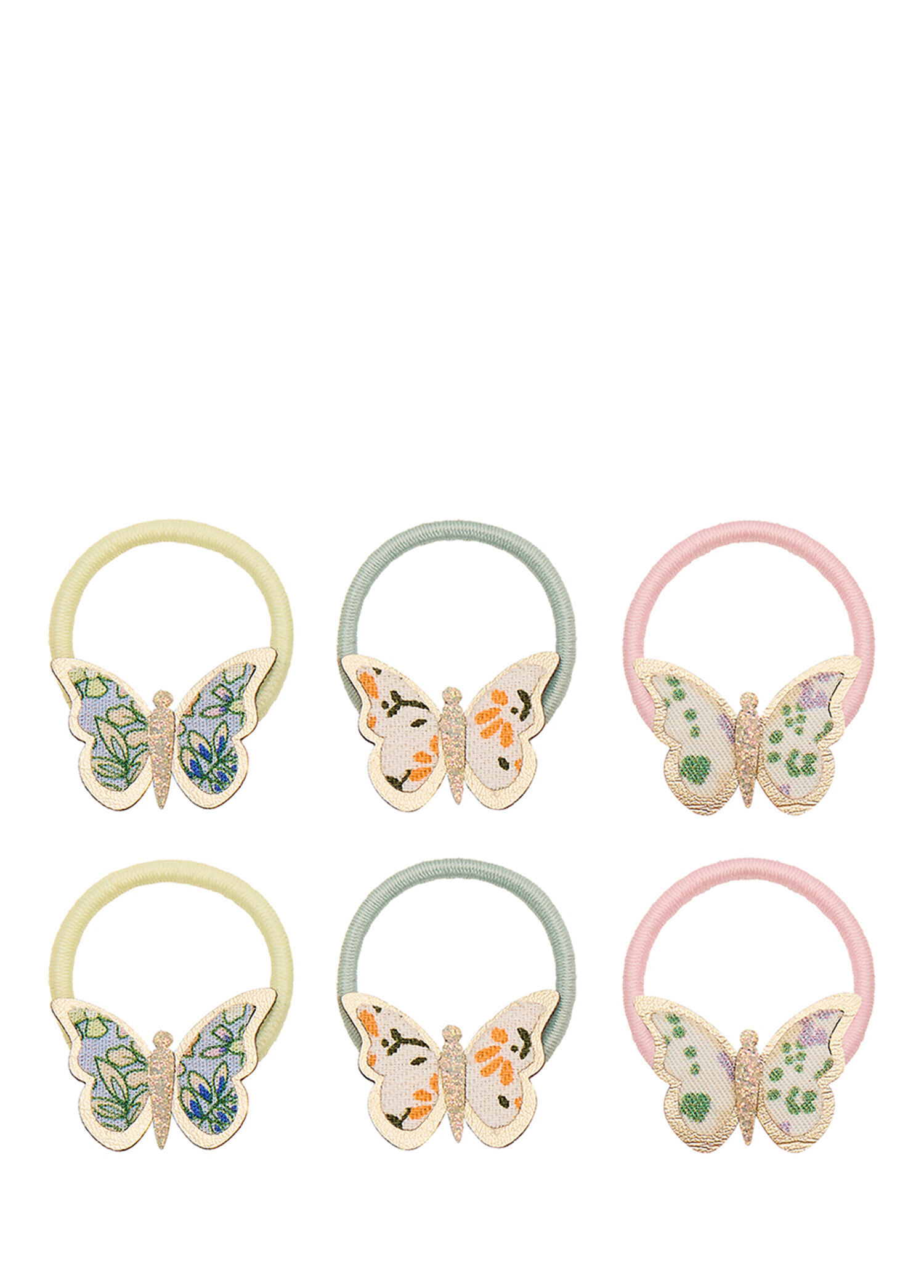Floral Butterfly Mini 6'lı Lastik Kız Çocuk Toka