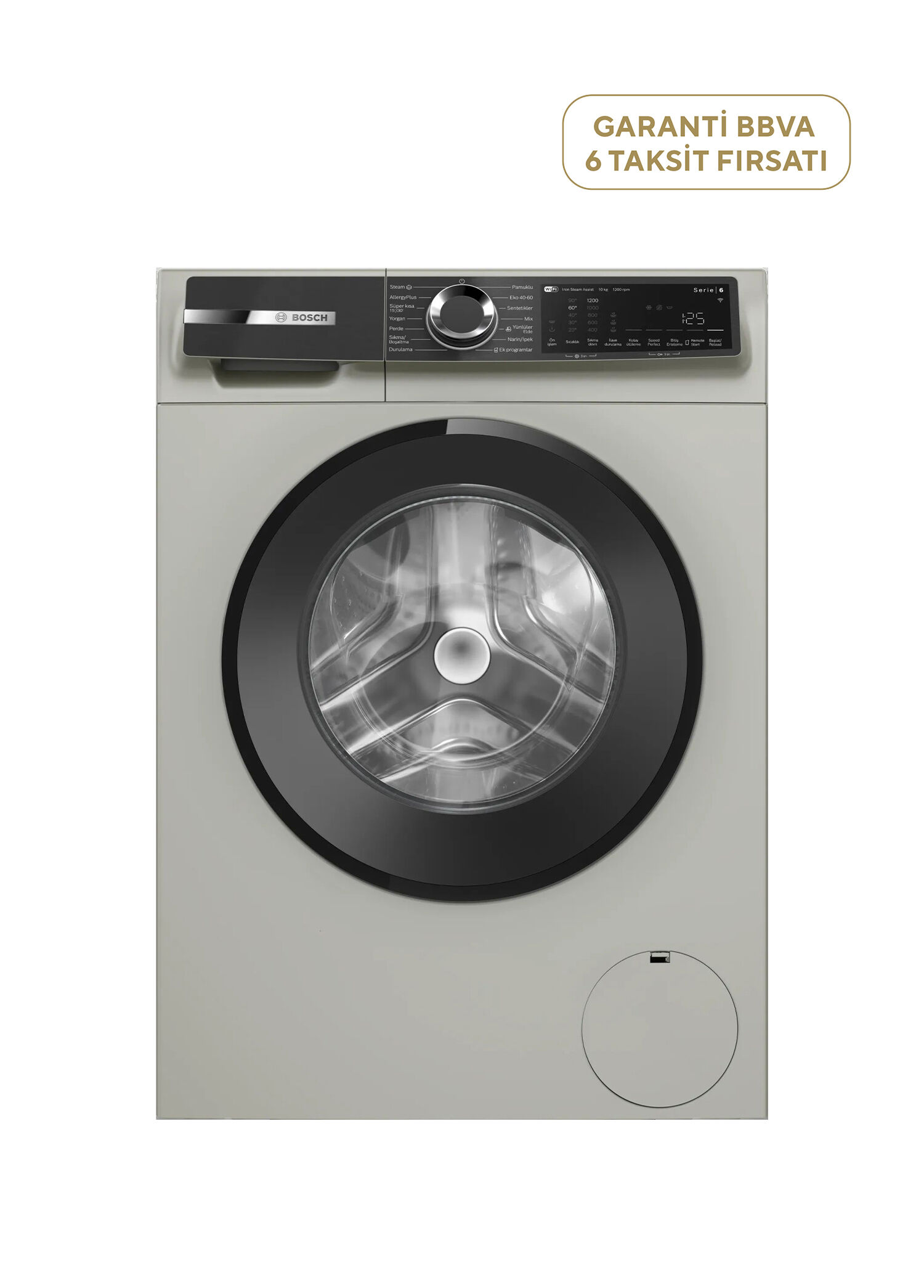WGK252ZXTR Serie 6 Gümüş 1200 Devir Çamaşır Makinesi 10 kg