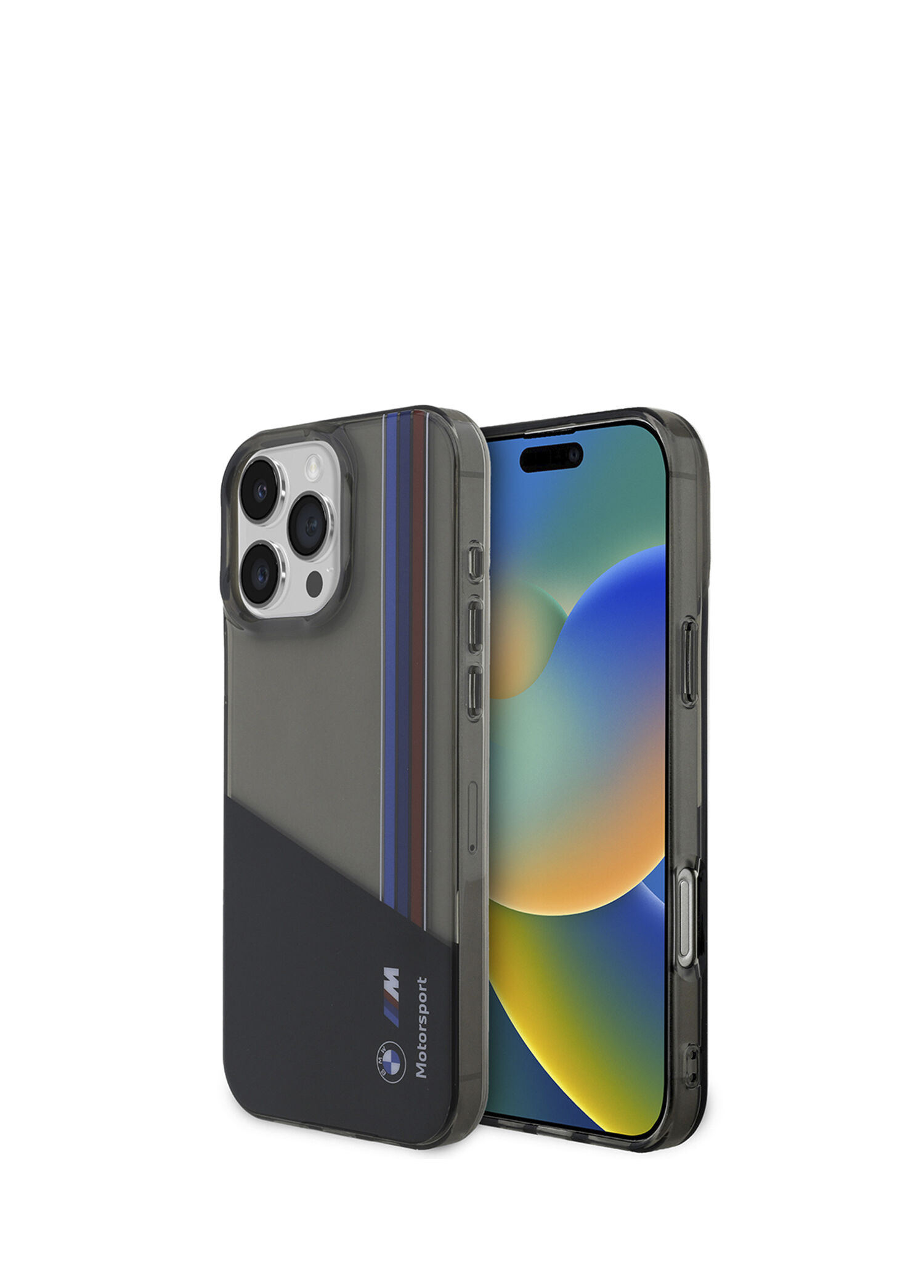 iPhone 16 Pro Max Yarı Transparan M Dizayn Çizgili Telefon Kılıfı
