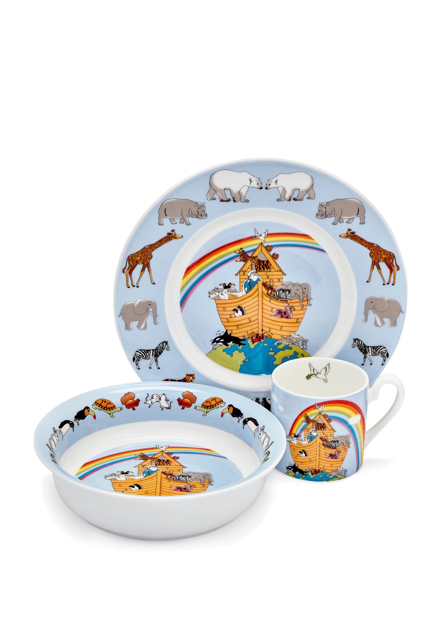 Noah's Ark Fine Bone China 3'lü Bebek Yemek Seti