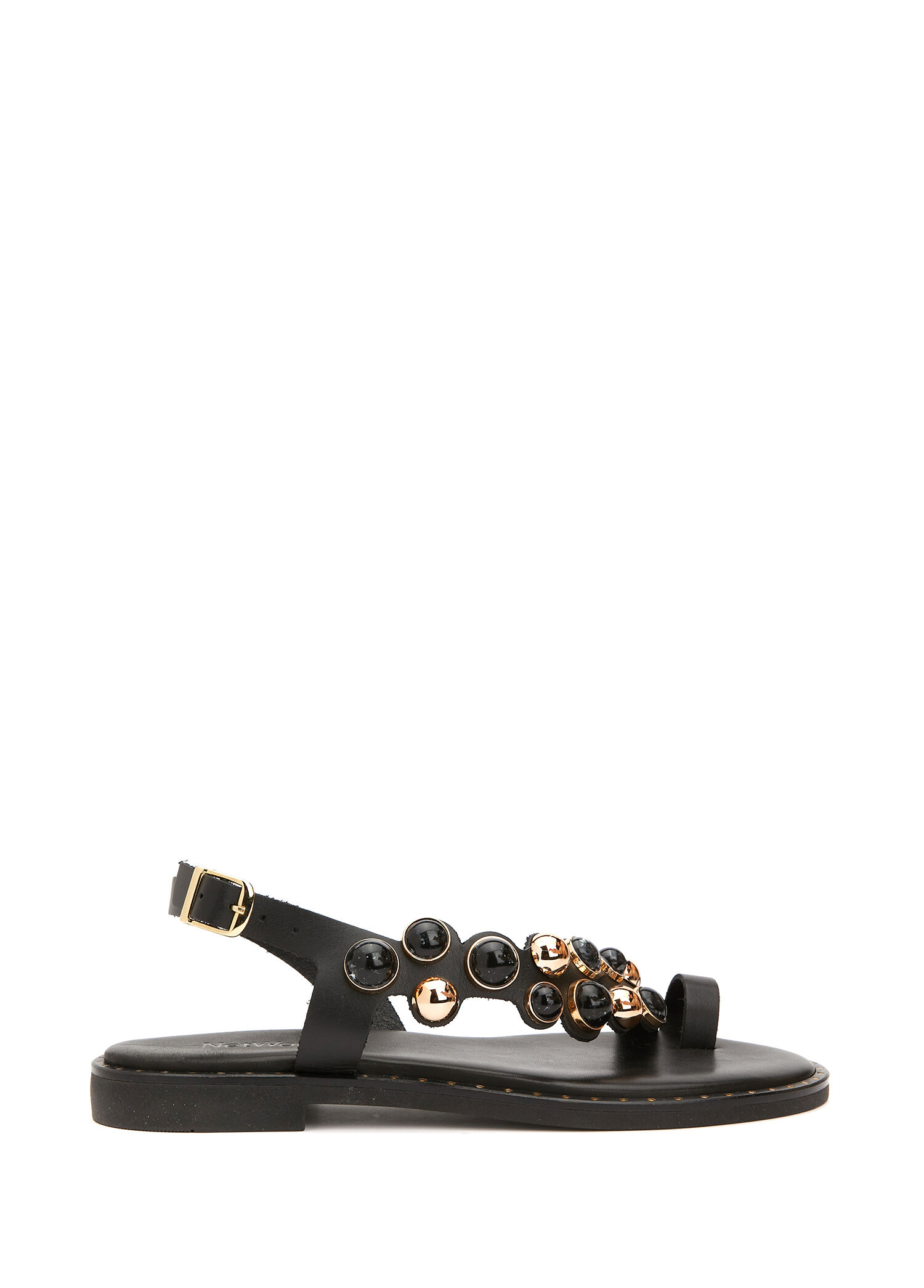 Black Women's Leather Sandals