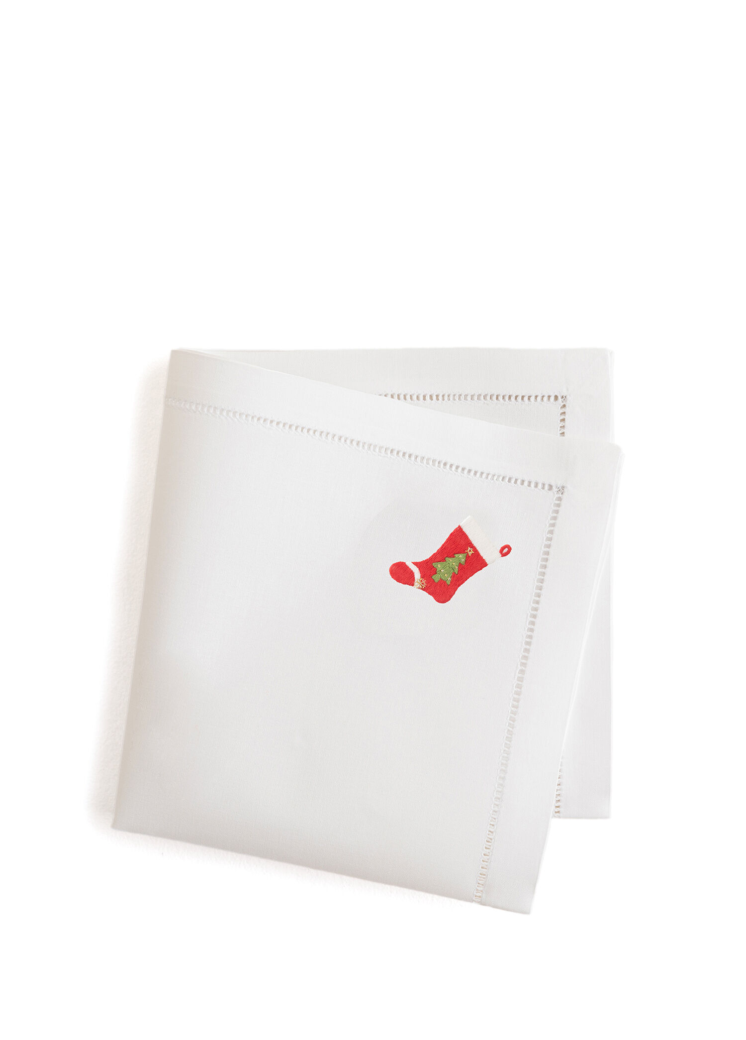 Volante Beyaz Pamuklu Nakışlı Servis Peçetesi 40 x 40 cm