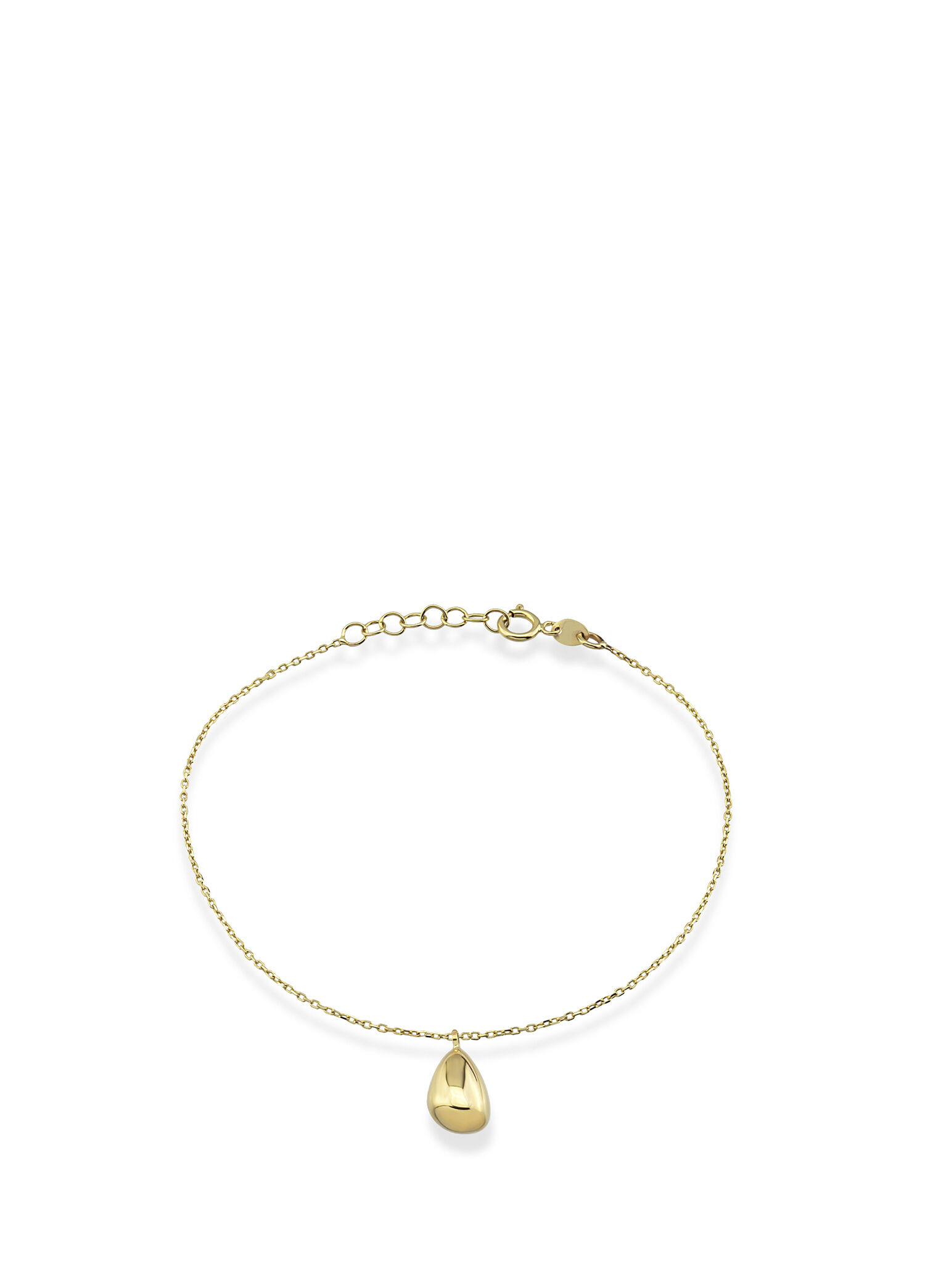 Teardrop Charm 14 Ayar Altın Kadın Bileklik