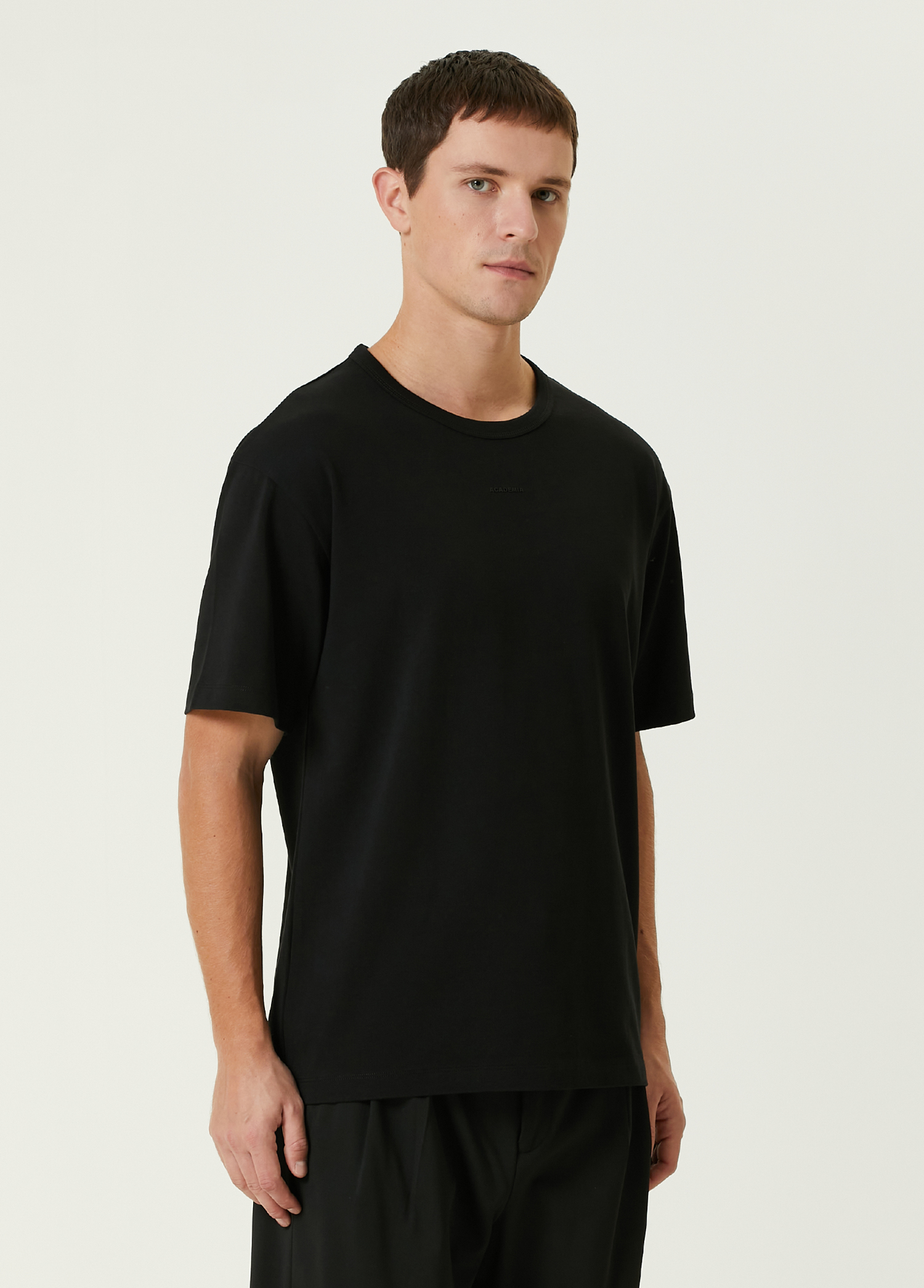 Siyah Logolu Oversize T-shirt_3