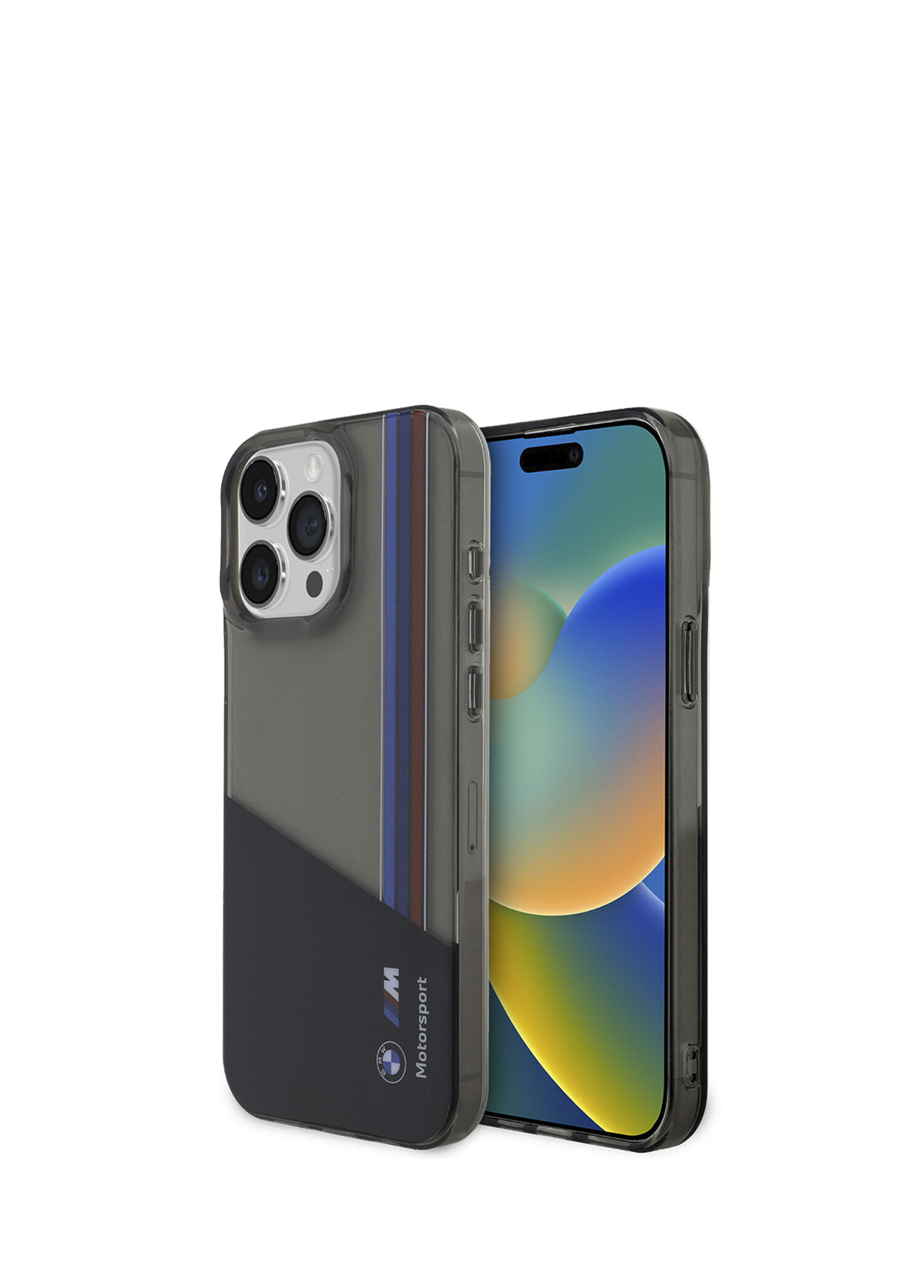 iPhone 15 Pro Max Yarı Transparan M Dizayn Çizgili Telefon Kılıfı
