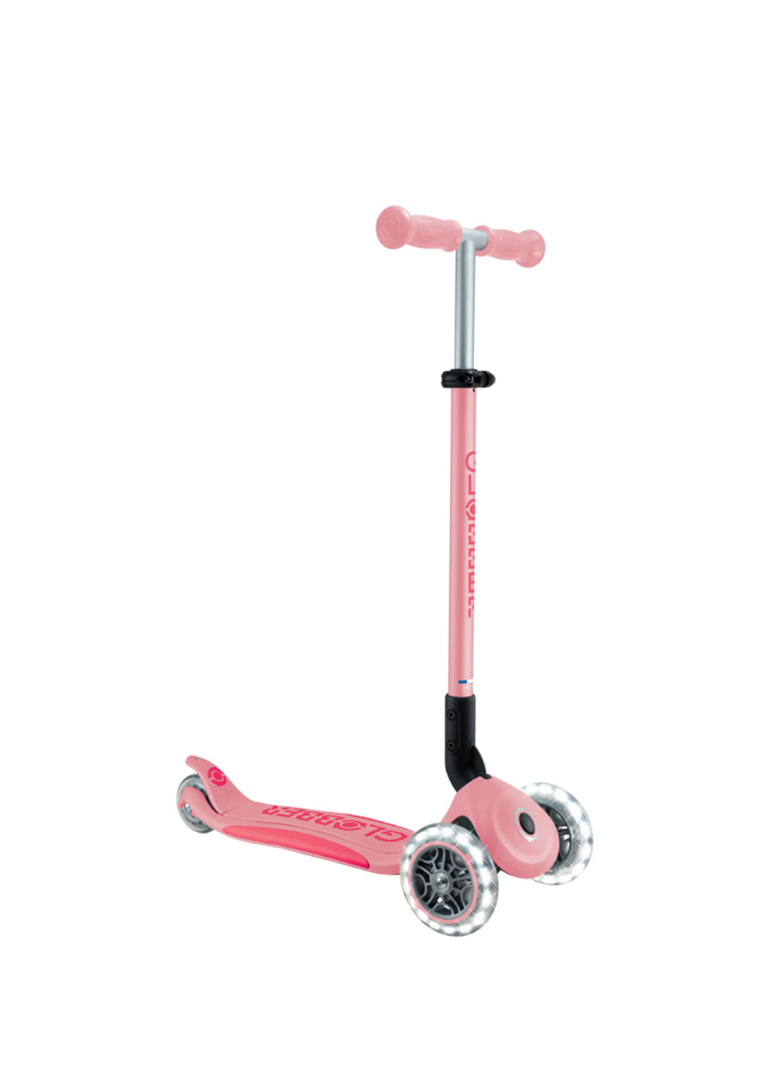 Elite Deluxe Işıklı Pastel Pembe Katlanabilir Unisex Çocuk Scooter