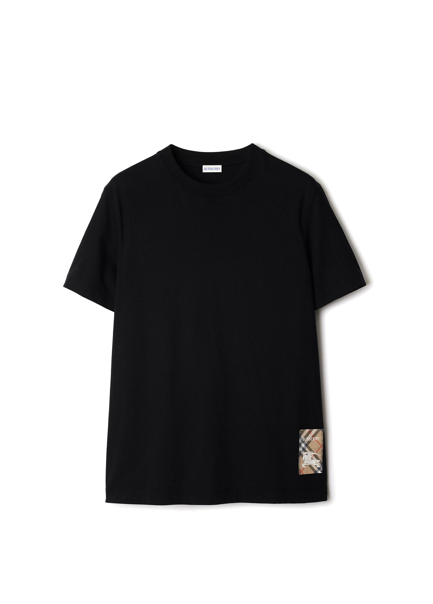 Burberry Siyah Erkek For Label Cotton Siyah Kısa Kollu Erkek T