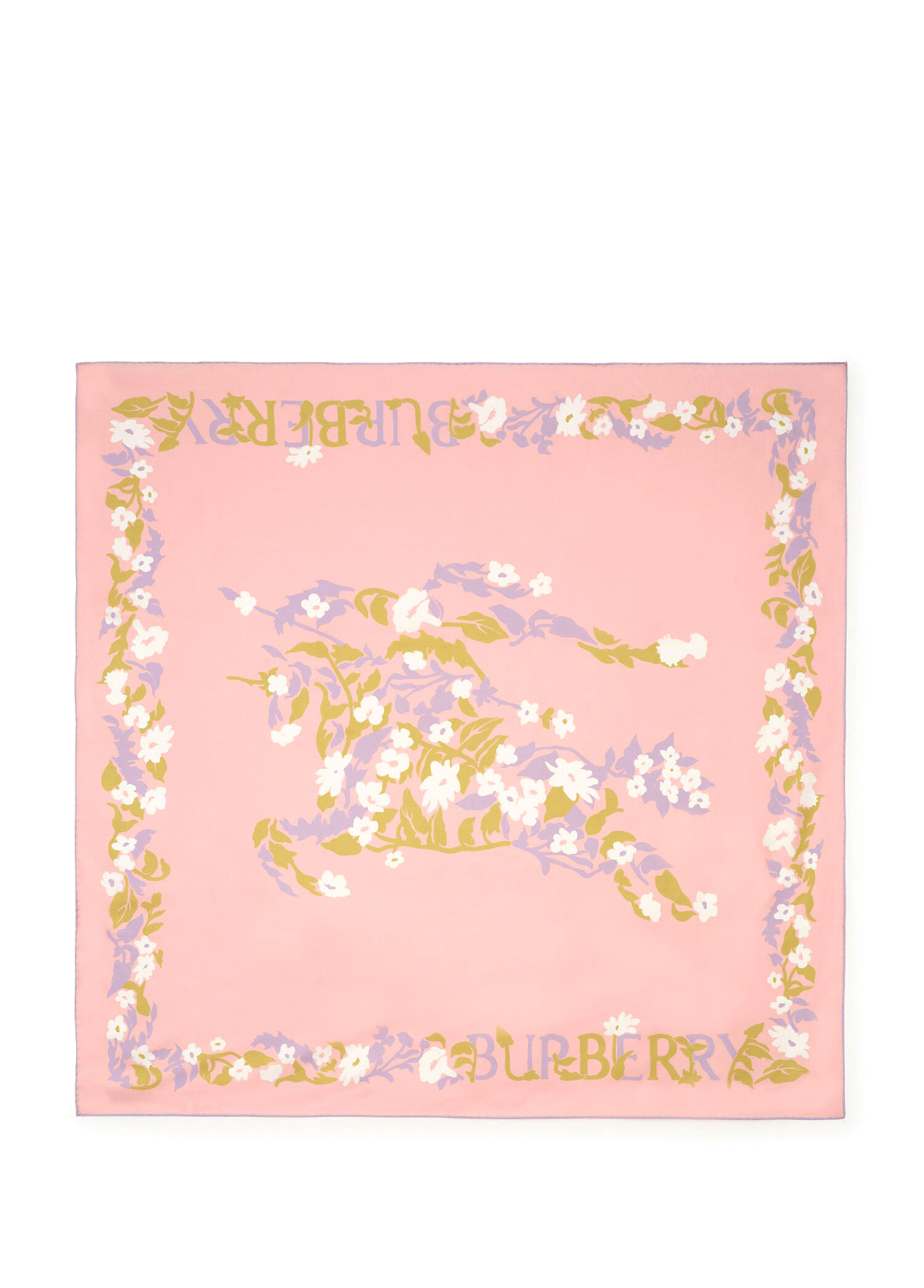 Floral Ekd Silk Pembe İpek Kadın Eşarp
