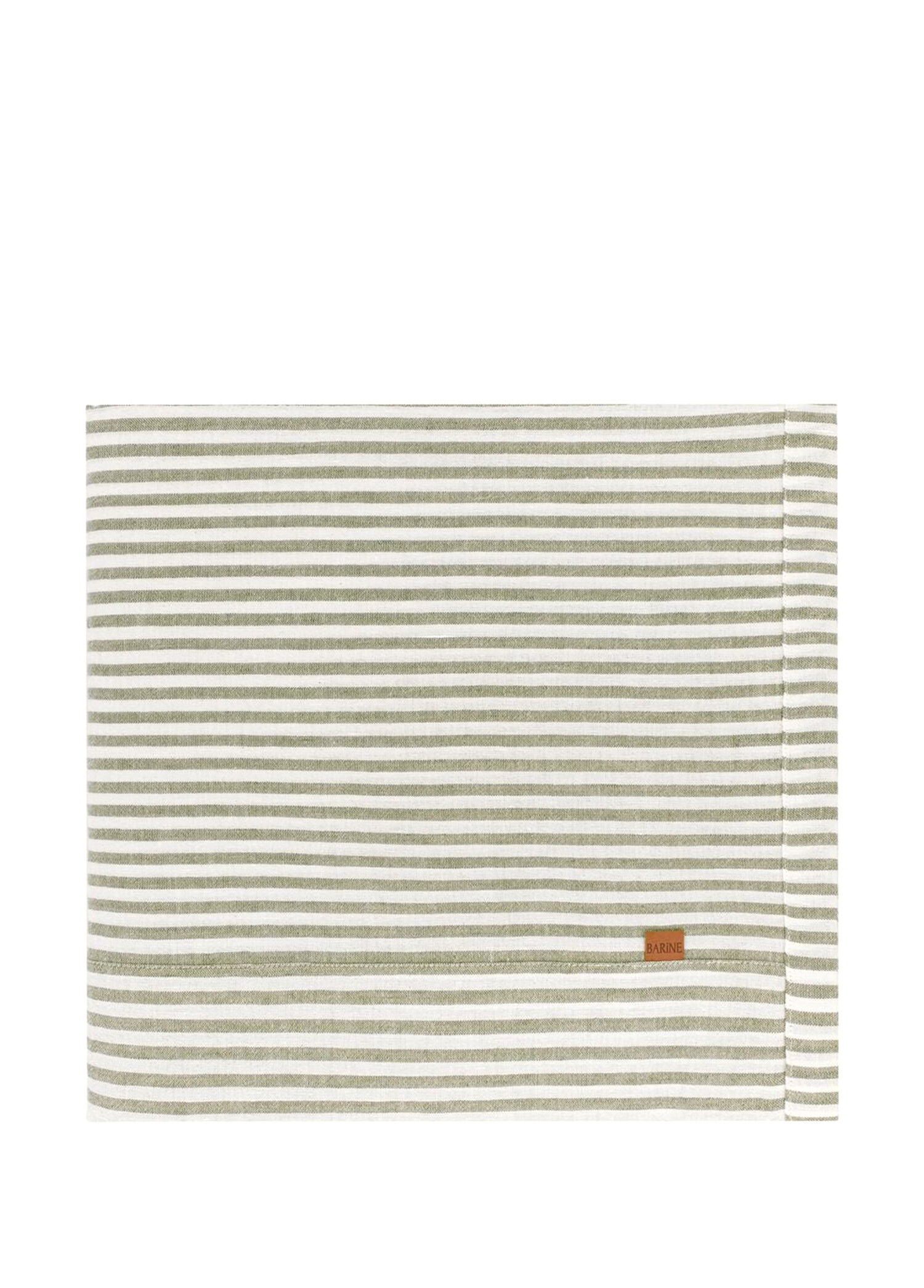 Linen Haki Çizgili Keten Masa Örtüsü 150 x 320 cm