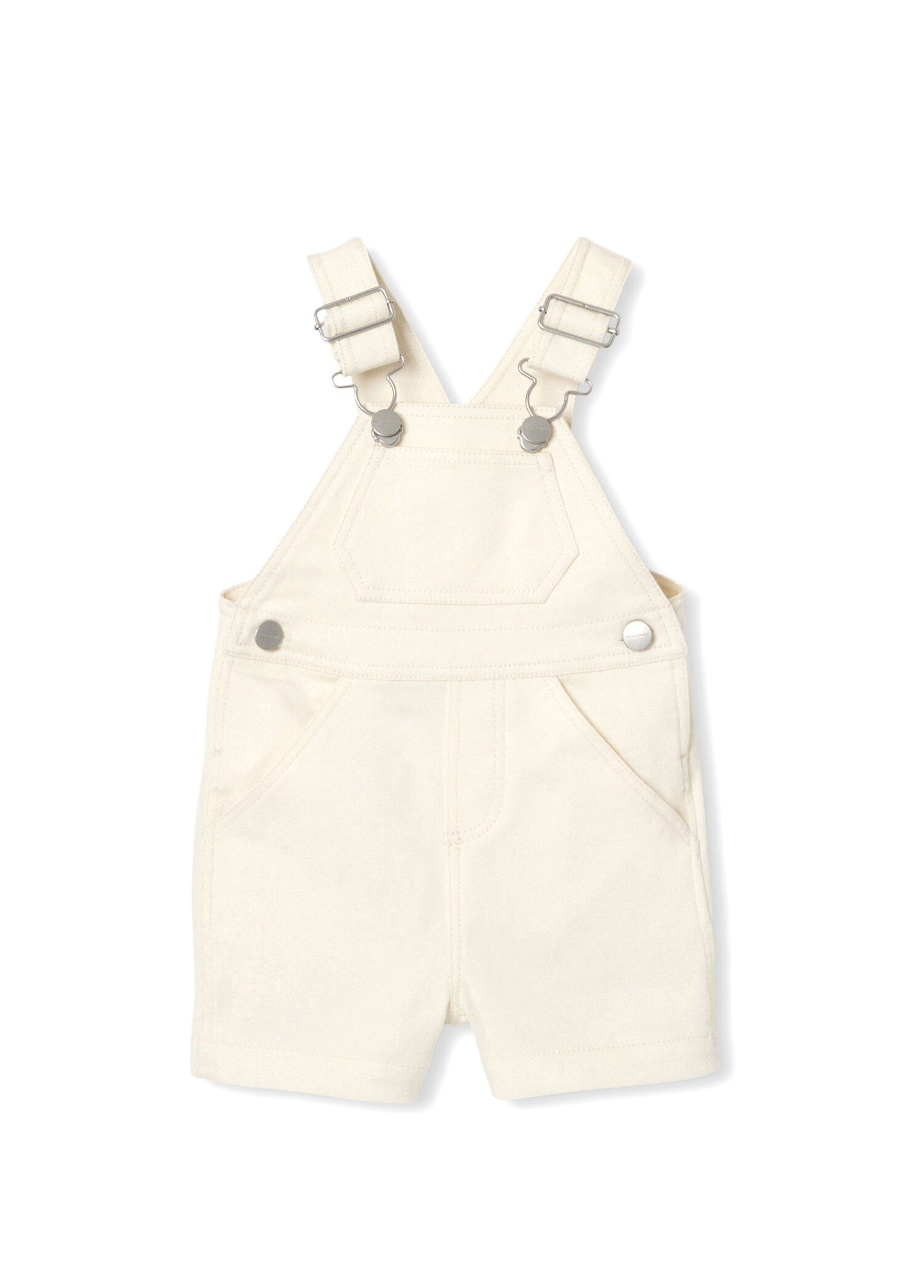 Ekru Denim Erkek Bebek Salopet Şort