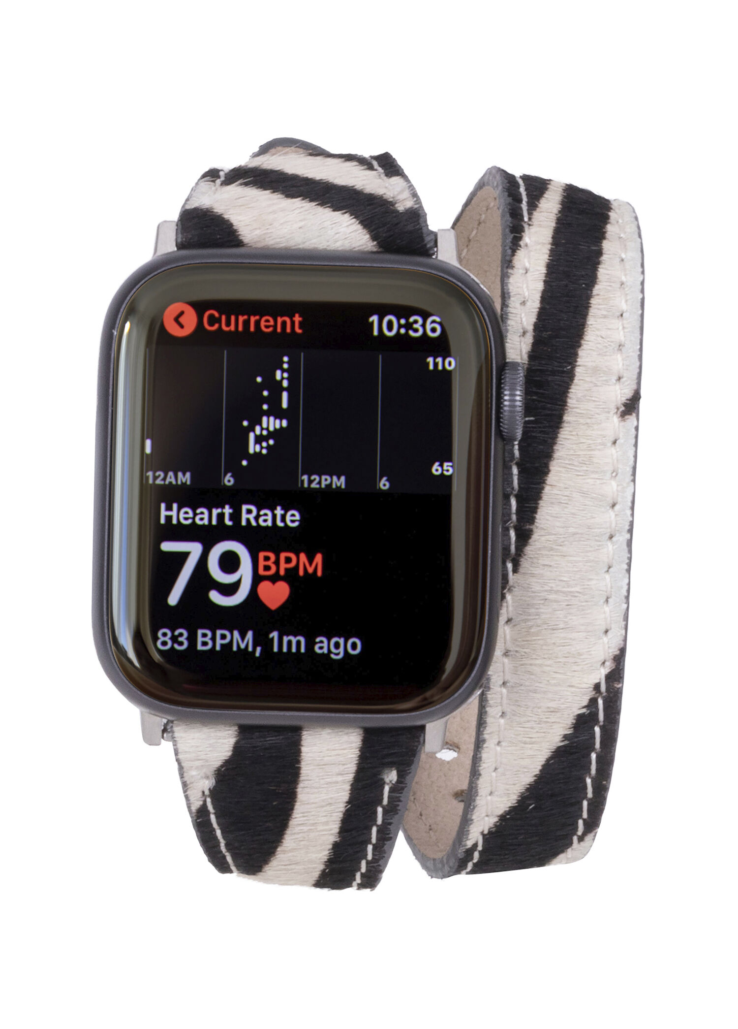 Bloomband Wild Zebra Slim Double Tour Leather Apple Watch 44/45/46/49mm Akıllı Saat Kordon
