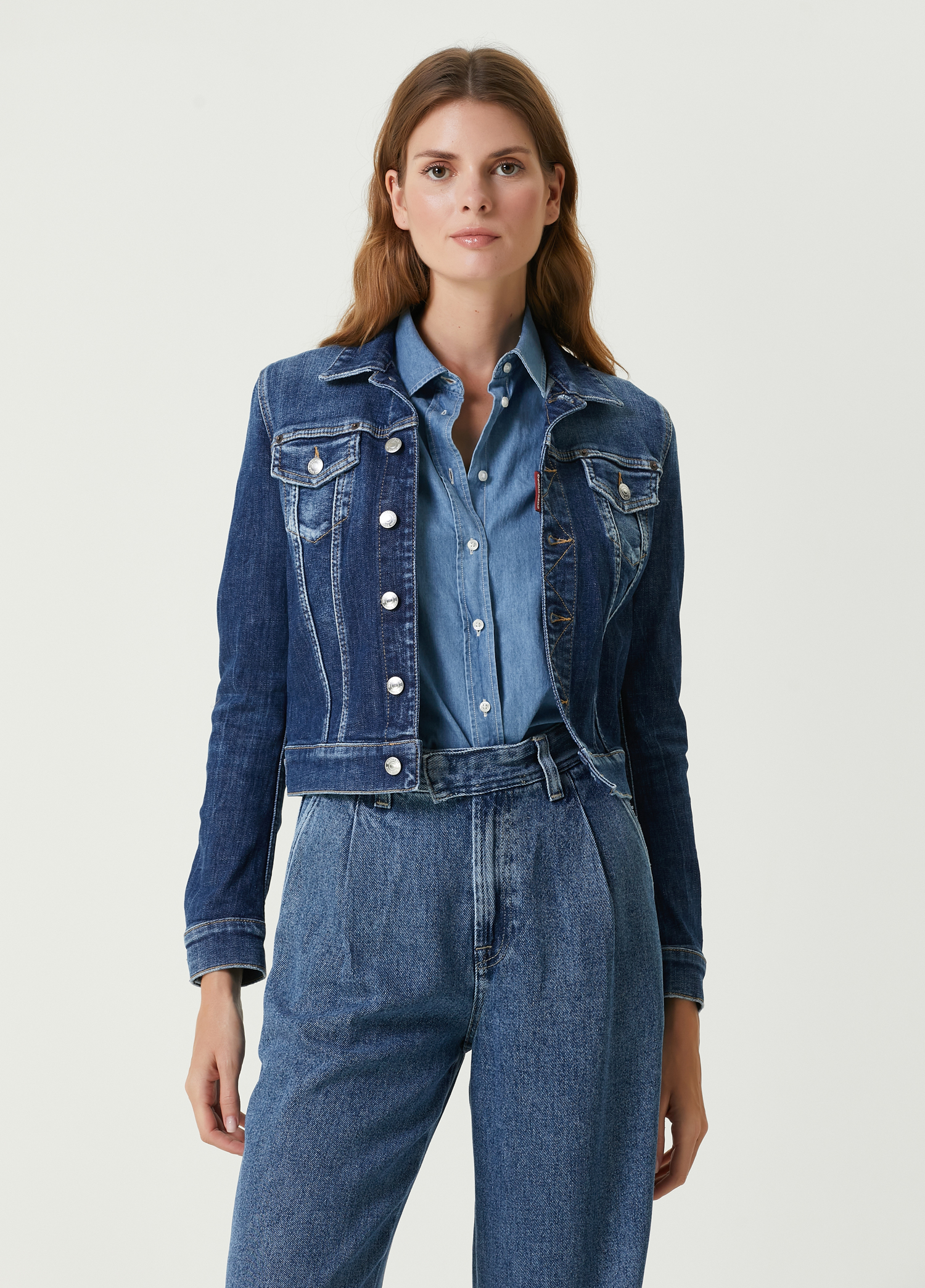 Koyu Mavi Denim Ceket