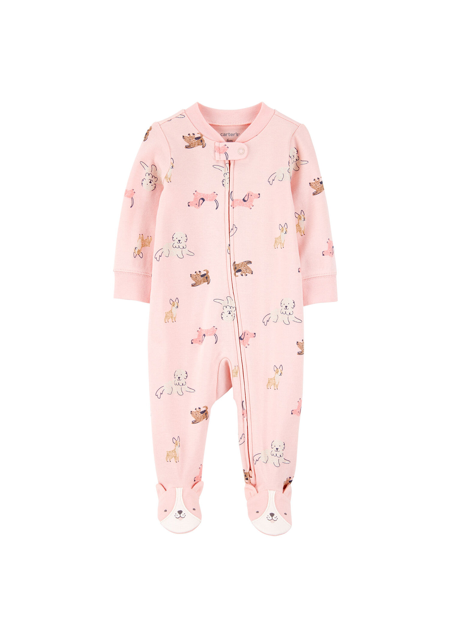 Pembe Hayvan Desenli Pamuklu Kız Bebek Uyku Tulumu