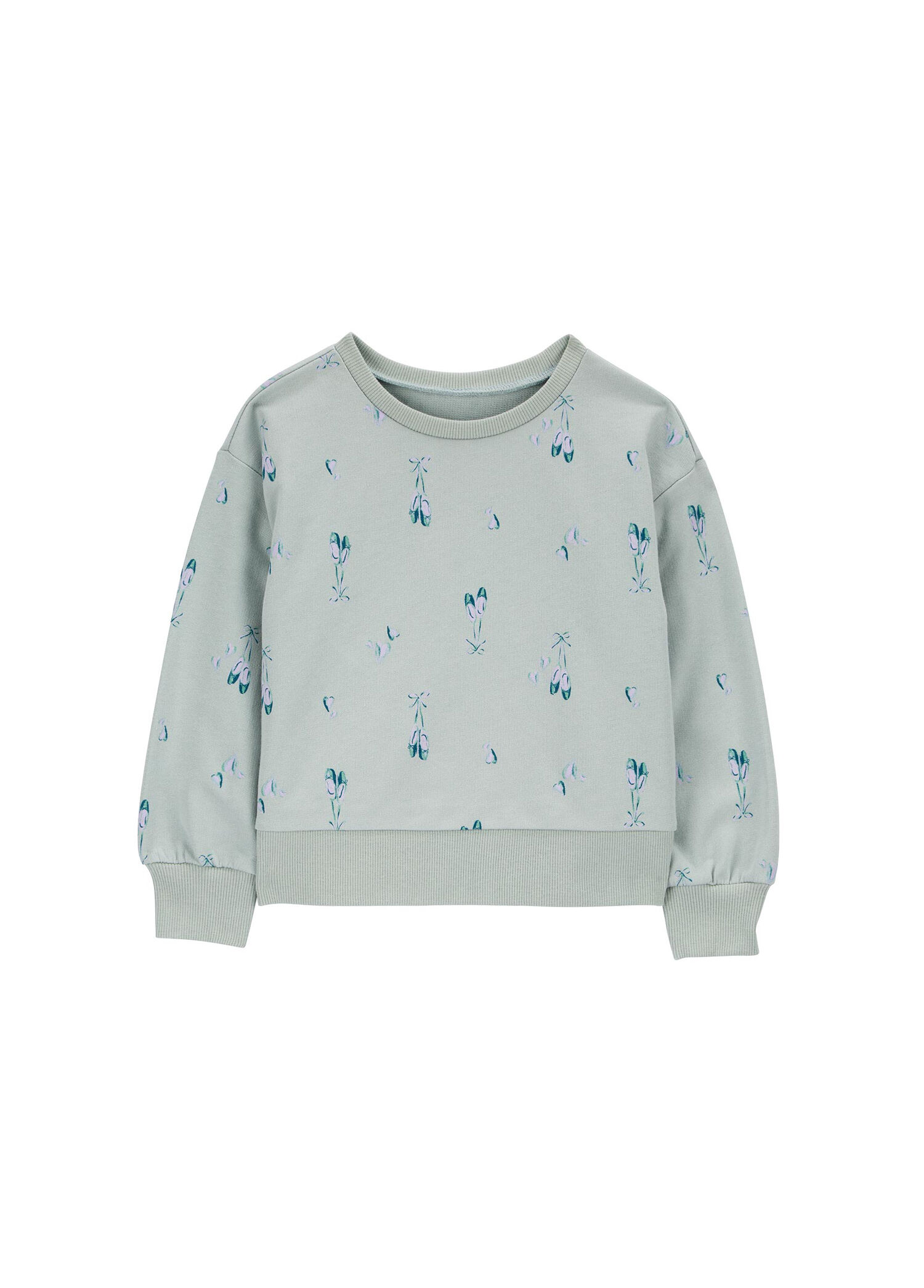 Nile Green Long Sleeve Baby Girl Sweatshirt