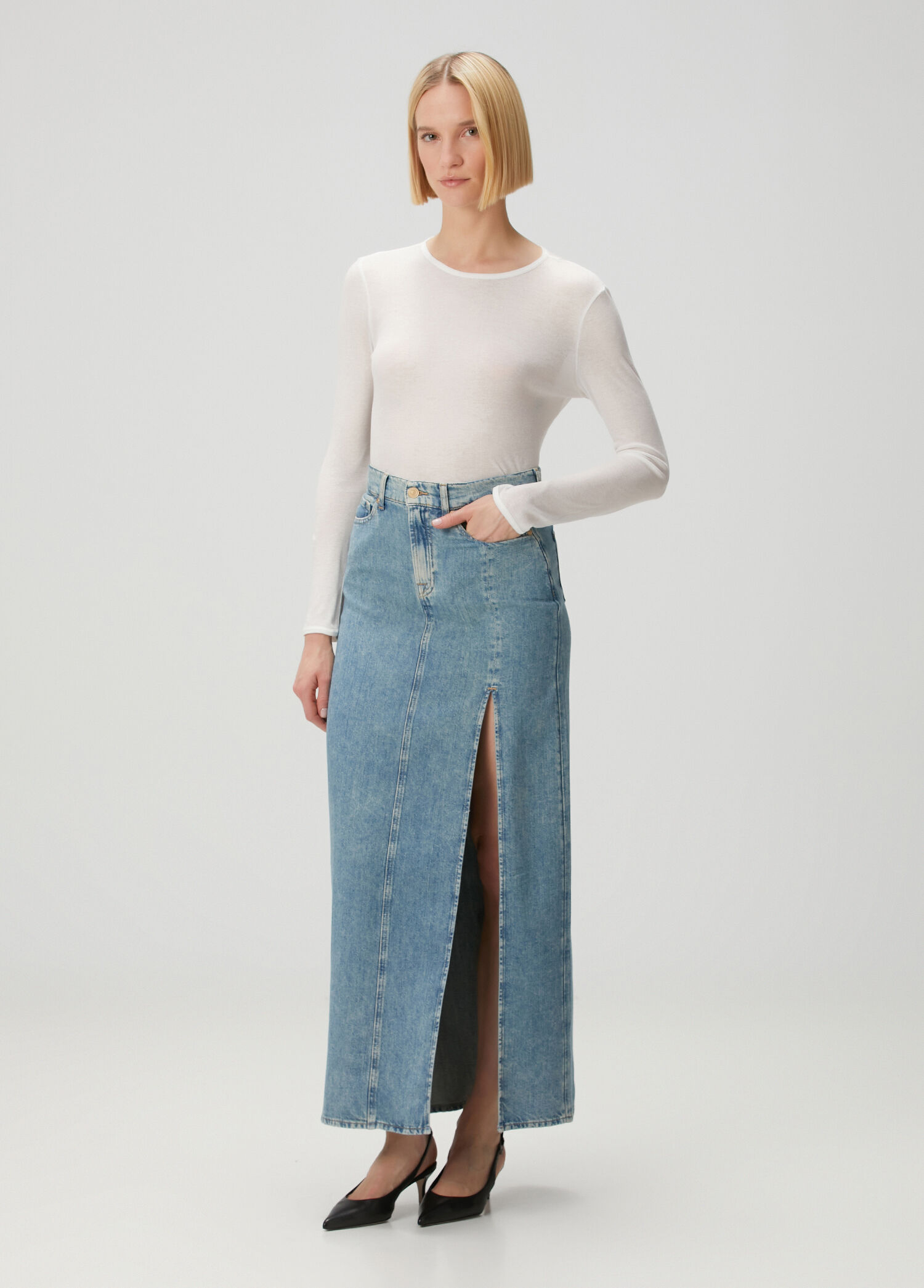 Arizona Açık Mavi Maksi Denim Etek