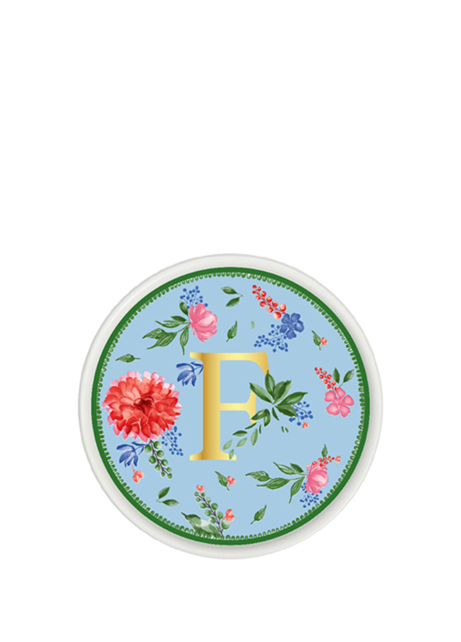 Initials Collection Trinket Dish F Harfi 24 Ayar Altın İle Dekore Edilmiş Mini Tabak 12 cm